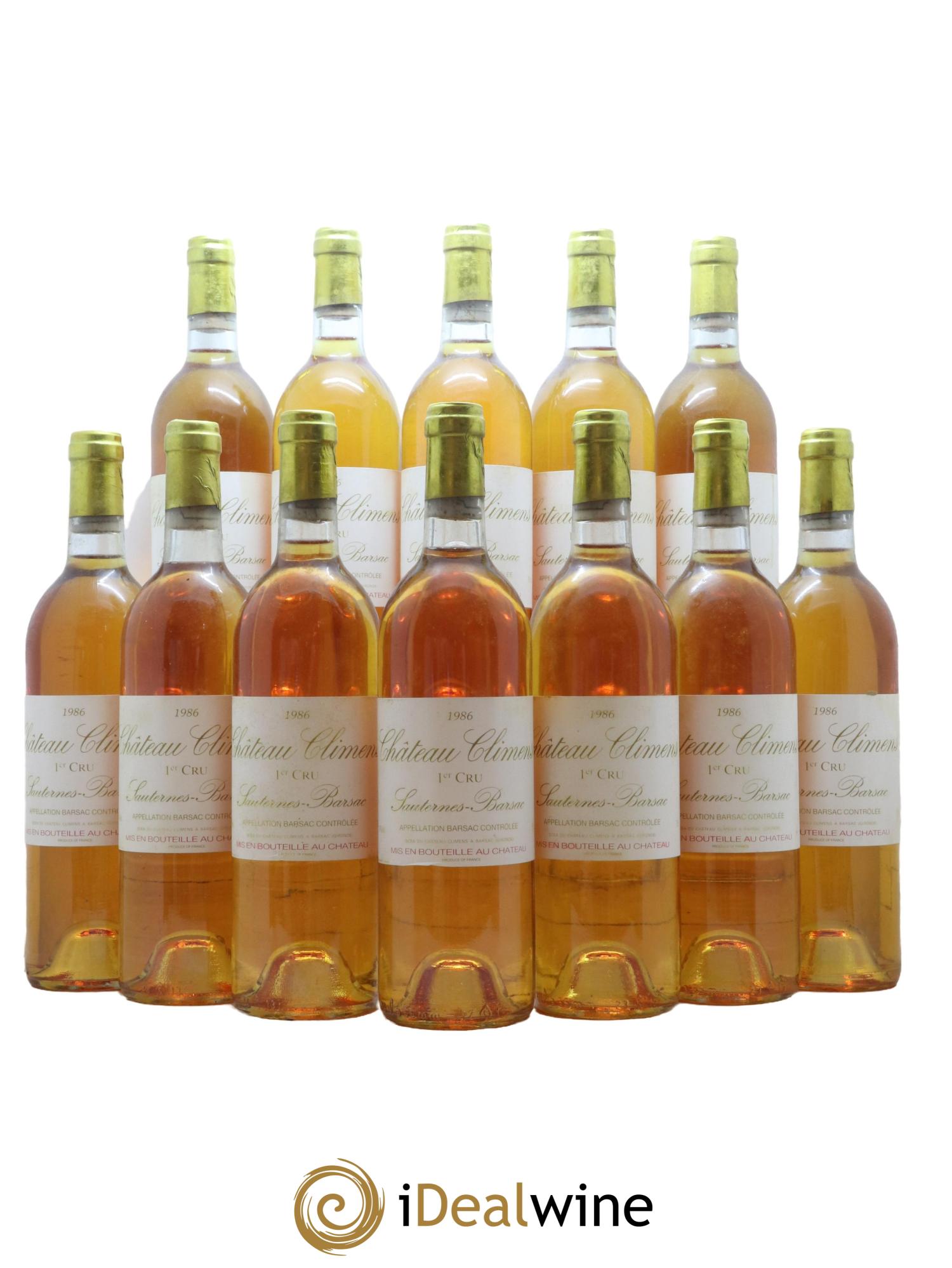 Château Climens 1er Grand Cru Classé 1986 - Lotto di 12 bottiglie - 0