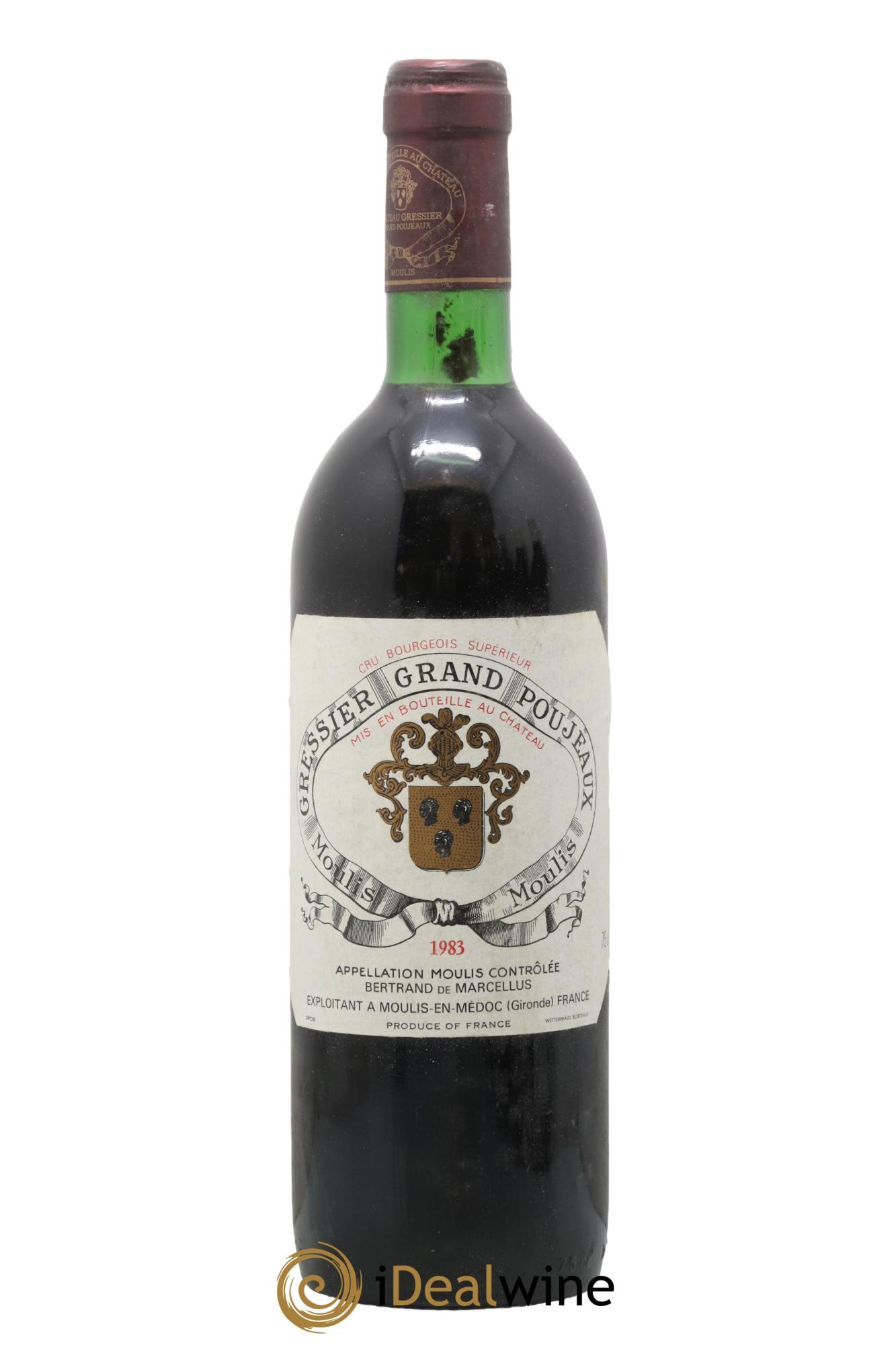 Château Gressier Grand Poujeaux Cru Bourgeois 1983 - Lot de 1 bouteille - 0