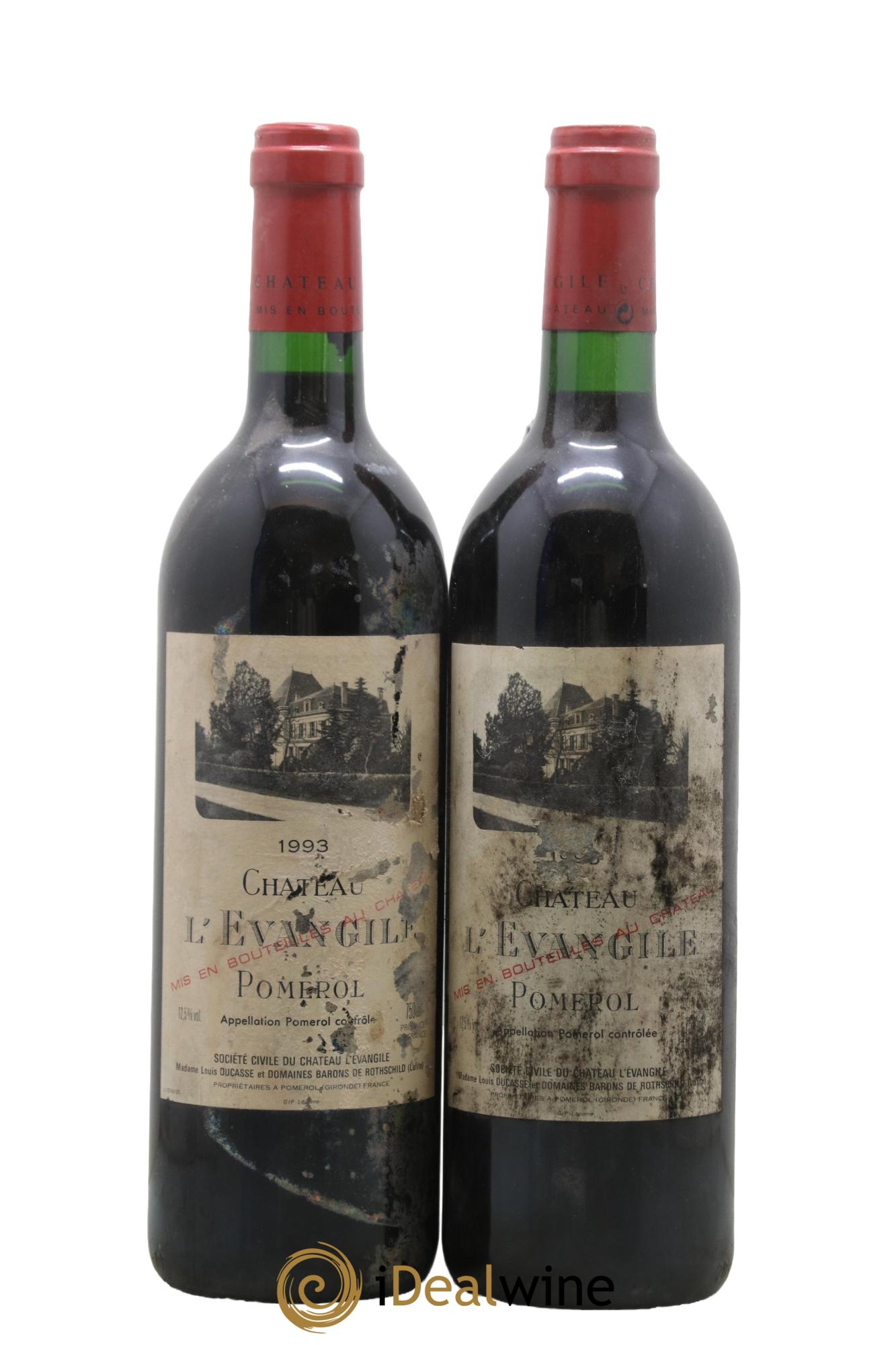 Château l' Évangile 1993 - Lotto di 2 bottiglie - 0