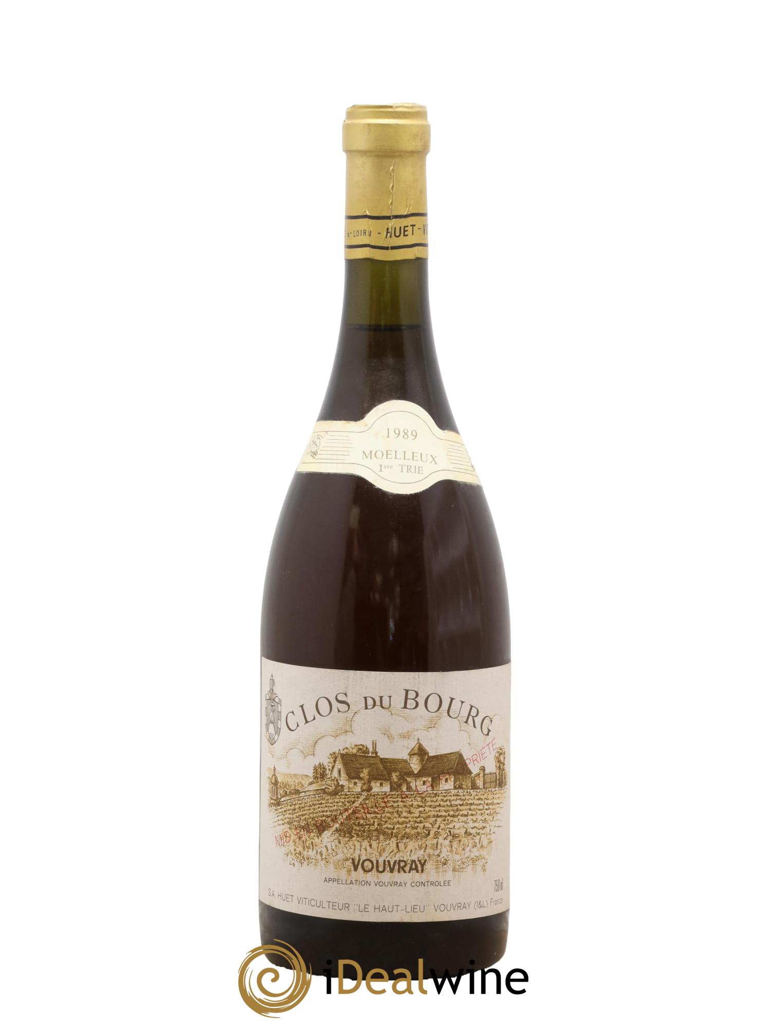 Vouvray Clos du Bourg Moelleux 1ère trie Domaine Huet 1989 - Lot de 1 bouteille - 0