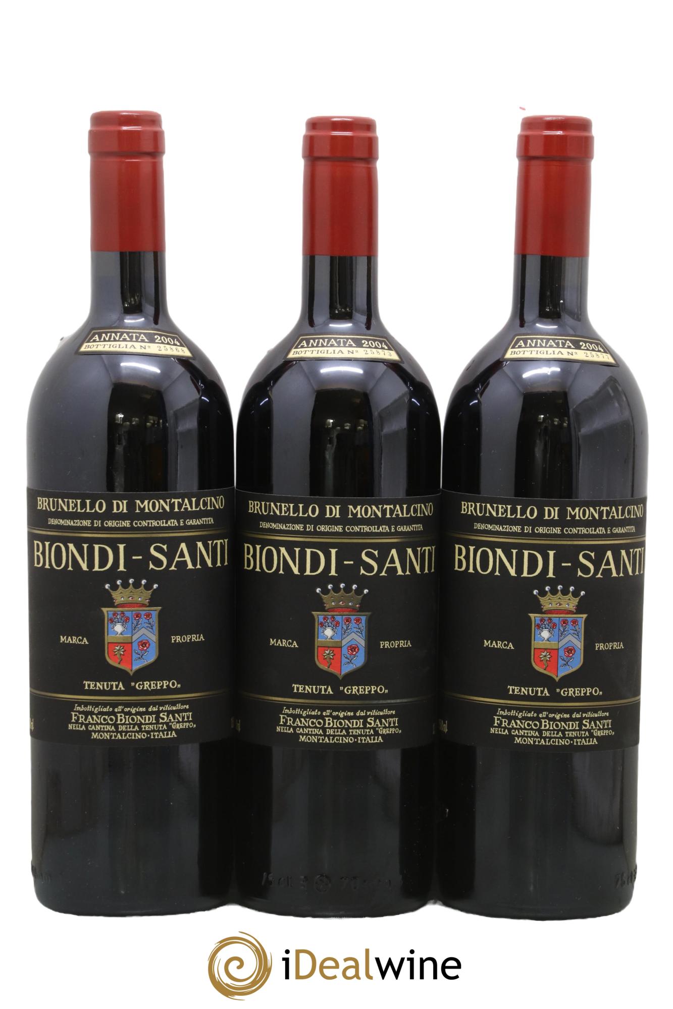 Brunello di Montalcino DOCG Biondi-Santi Tenuta Greppo 2004 - Lot of 3 bottles - 0