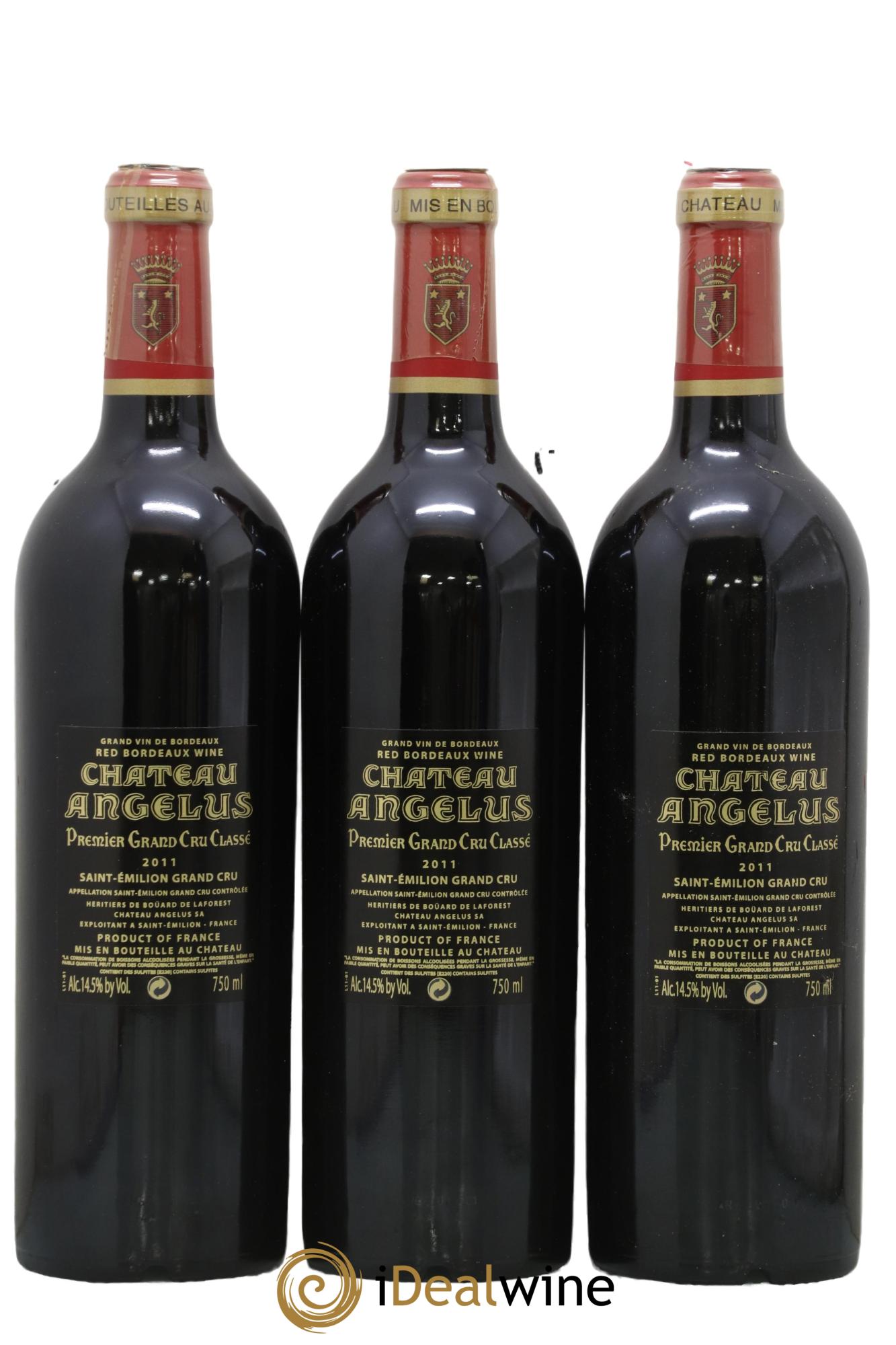 Château Angélus 1er Grand Cru Classé A 2011 - Lot de 3 bouteilles - 1