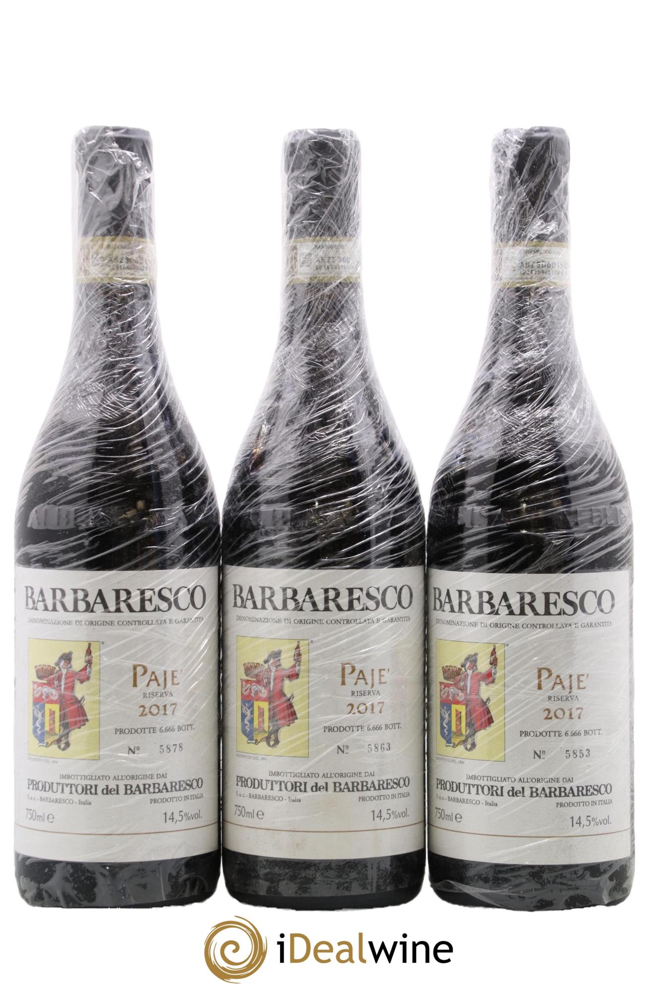 Barbaresco DOCG Riserva Paje Produttori del Barbaresco 2017 - Lot of 3 bottles - 0