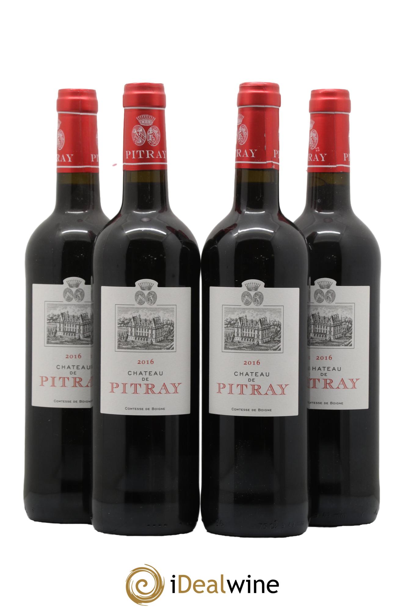 Castillon-Côtes-de-Bordeaux (Côtes-de-Castillon) Château de Pitray 2016 - Lot de 4 bouteilles - 0