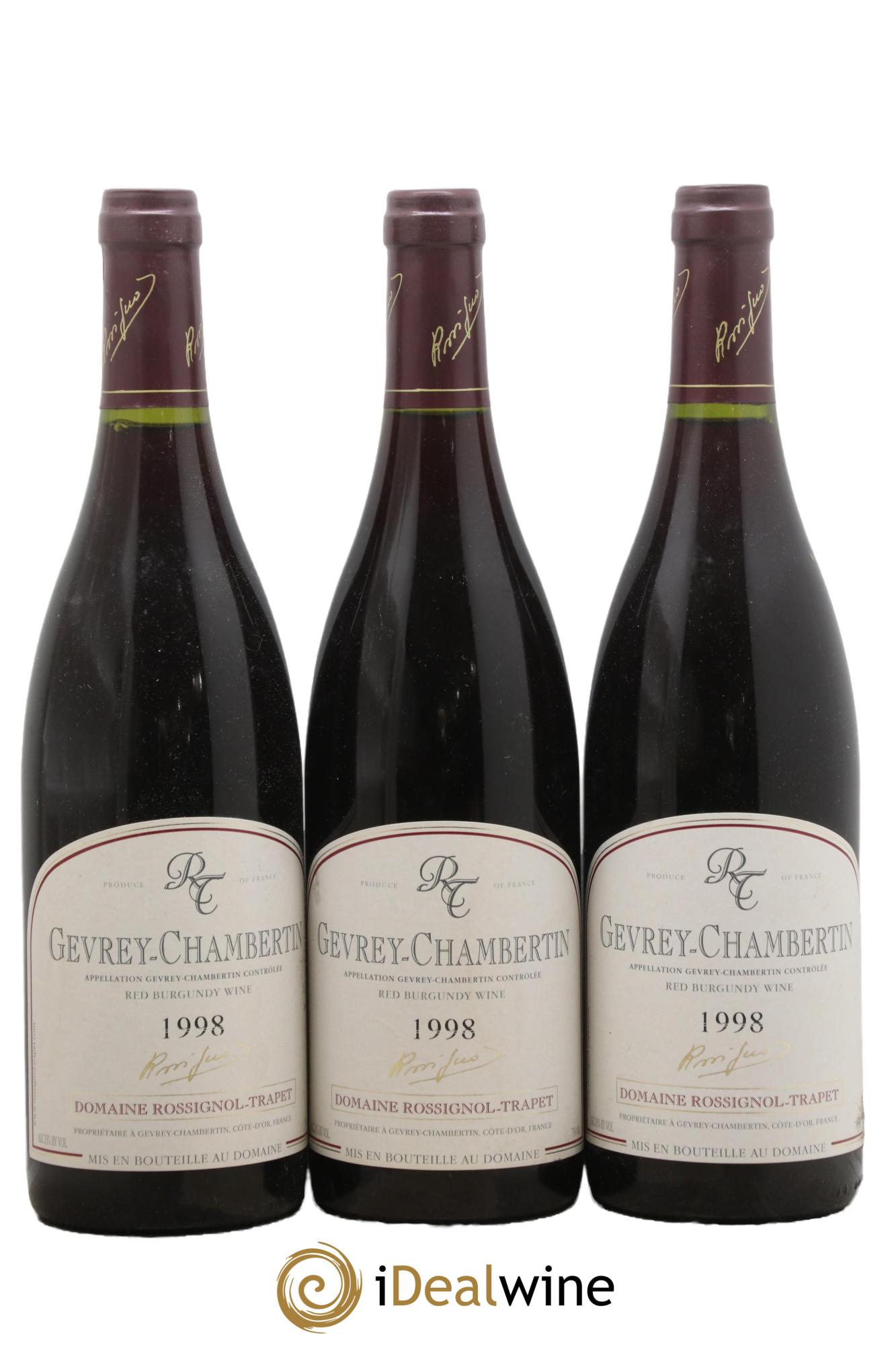 Gevrey-Chambertin Rossignol-Trapet 1998 - Lotto di 3 bottiglie - 0