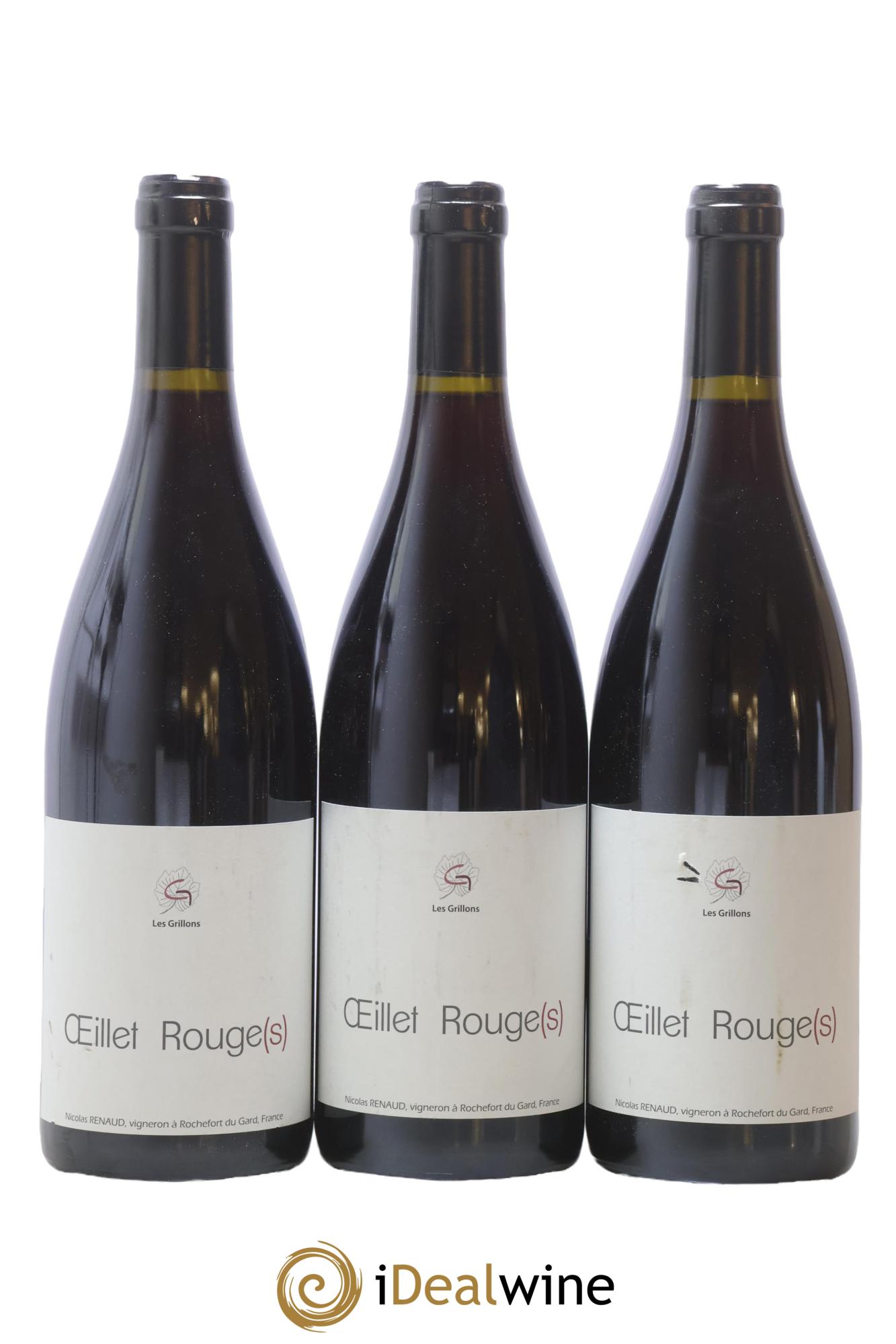 Vin de France Œillets Rouge Clos Des Grillons 2018 - Lot de 3 bouteilles - 0