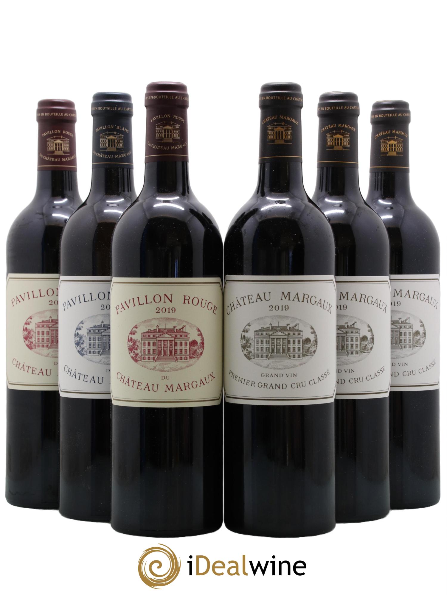 Bordeaux Coffret Trilogie Chateau Margaux 3 Margaux 2 Pavillon 1 Pavillon Blanc Margaux 2019 - Lot de 6 bouteilles - 0