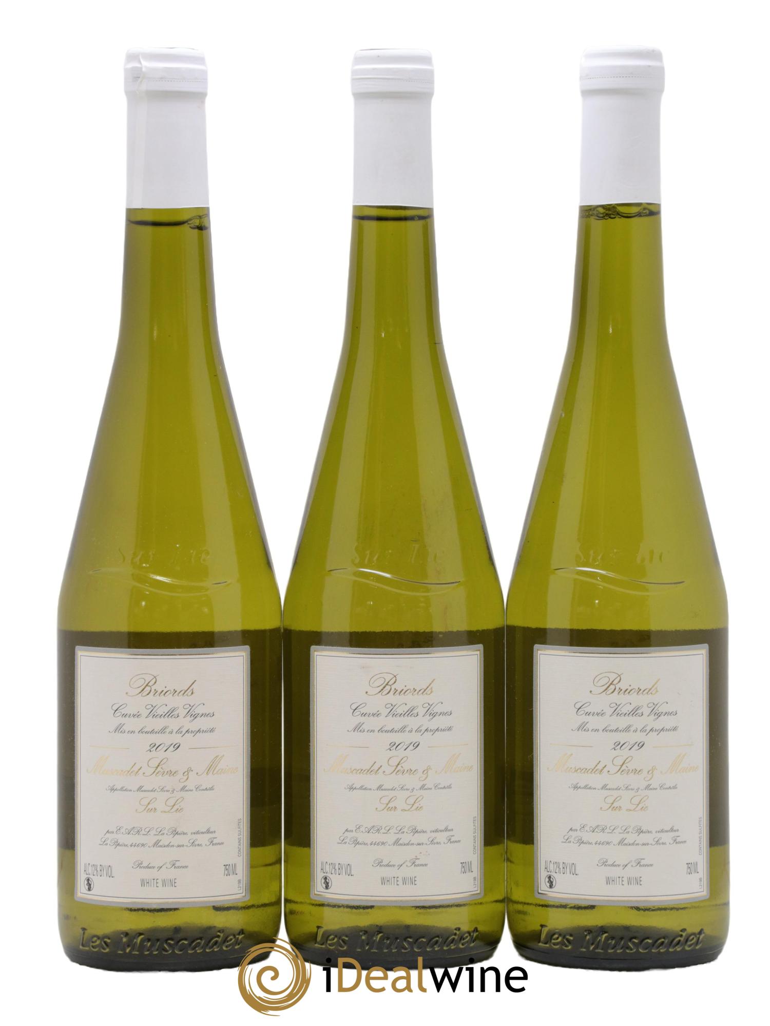 Muscadet-Sèvre-et-Maine Briords Cuvée Vieilles Vignes Domaine de La Pépière 2019 - Lot de 3 bouteilles - 0