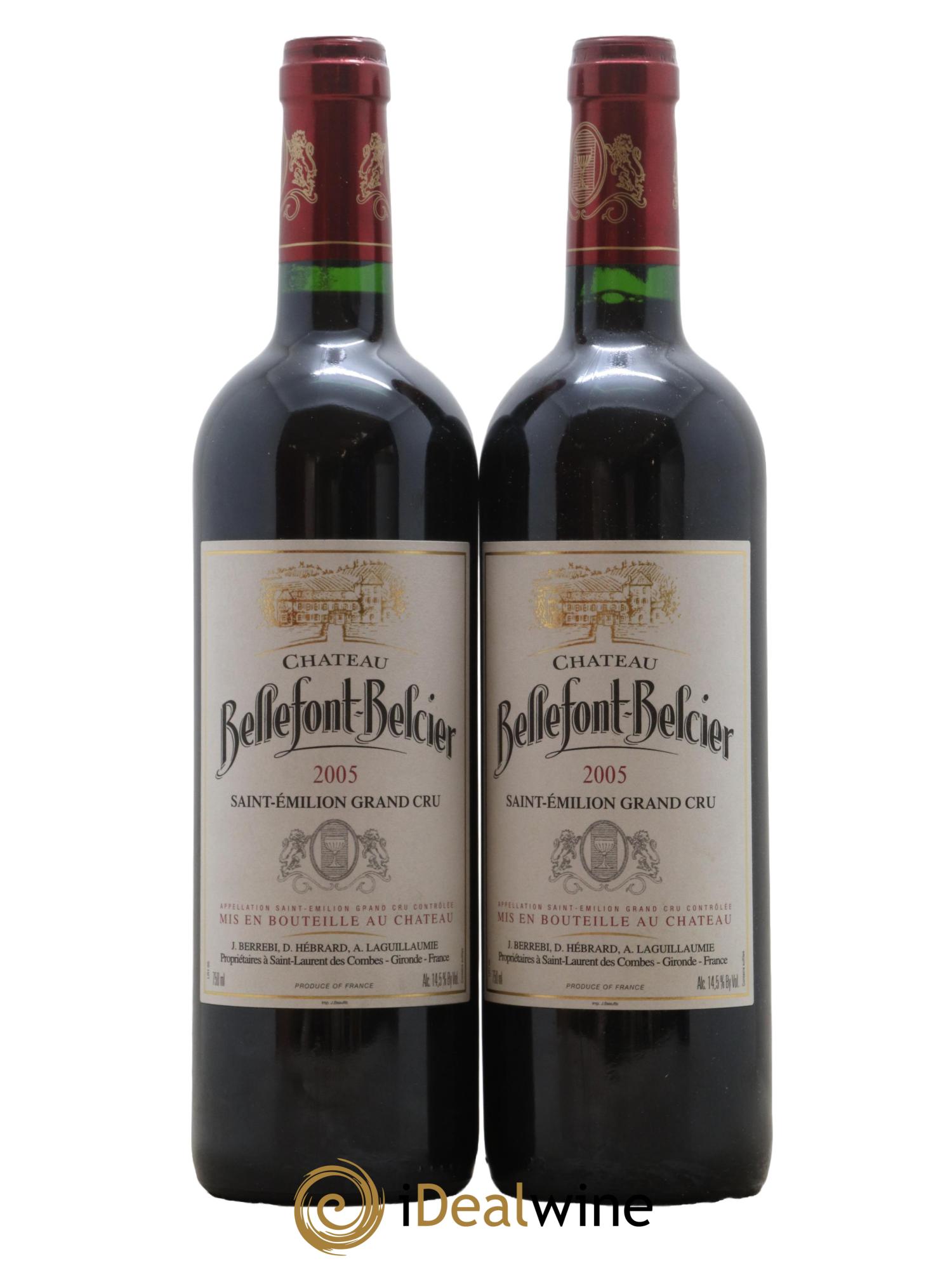 Château Bellefont-Belcier Grand Cru Classé 2005 - Lot de 2 bouteilles - 0