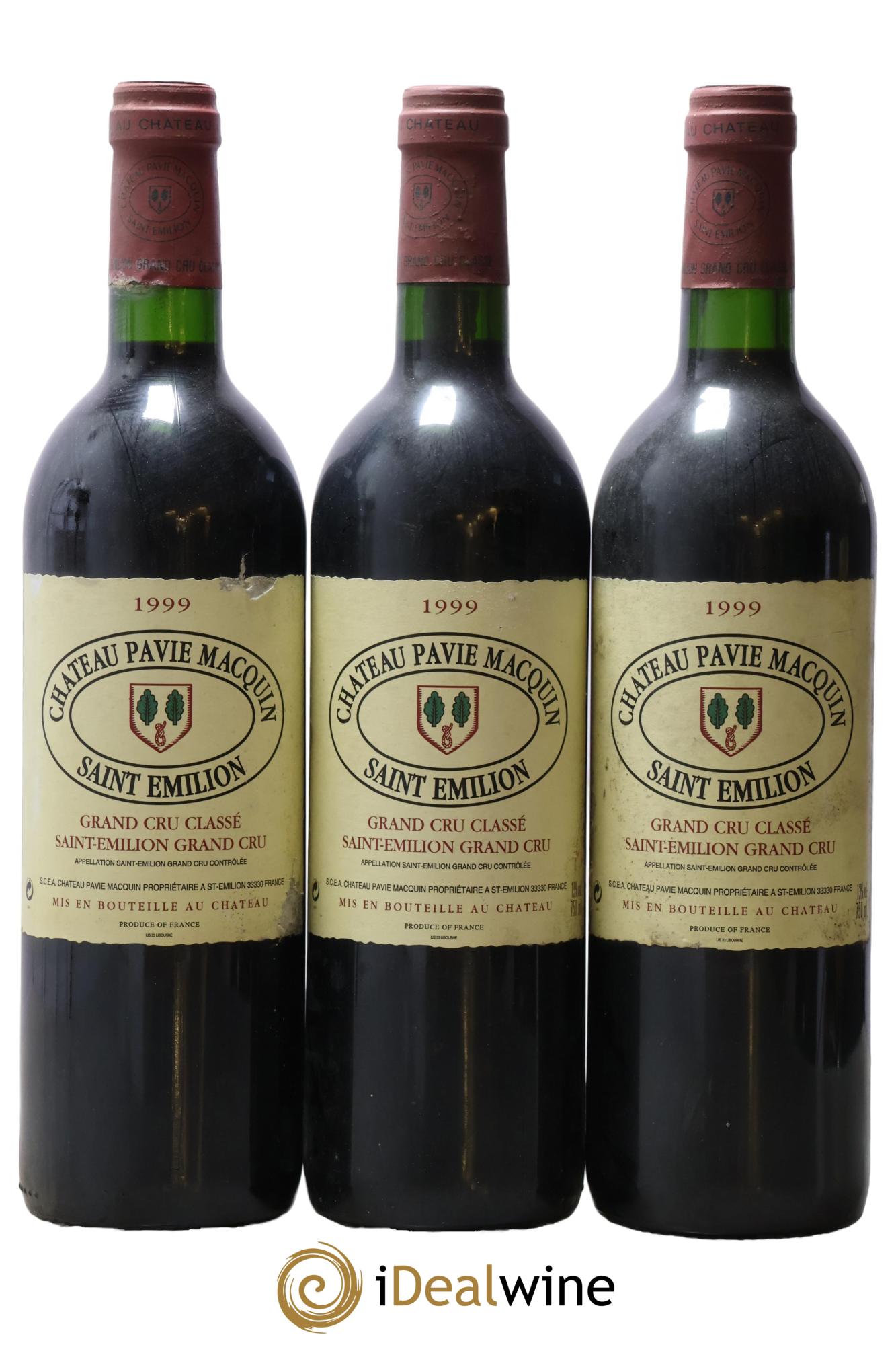 Château Pavie Macquin 1er Grand Cru Classé B 1999 - Lot de 3 bouteilles - 0