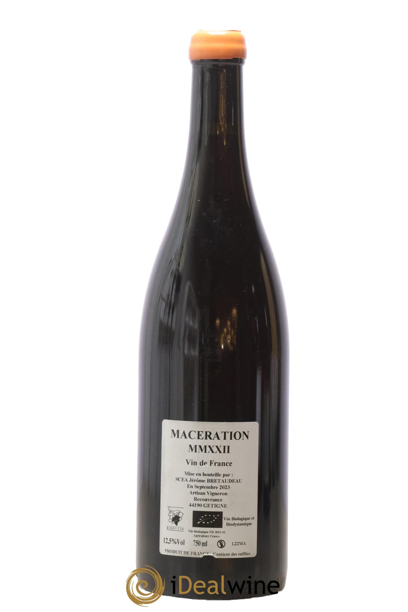 Vin de France Macération Jérôme Bretaudeau - Domaine de Bellevue 2022 - Lot of 1 bottle - 1