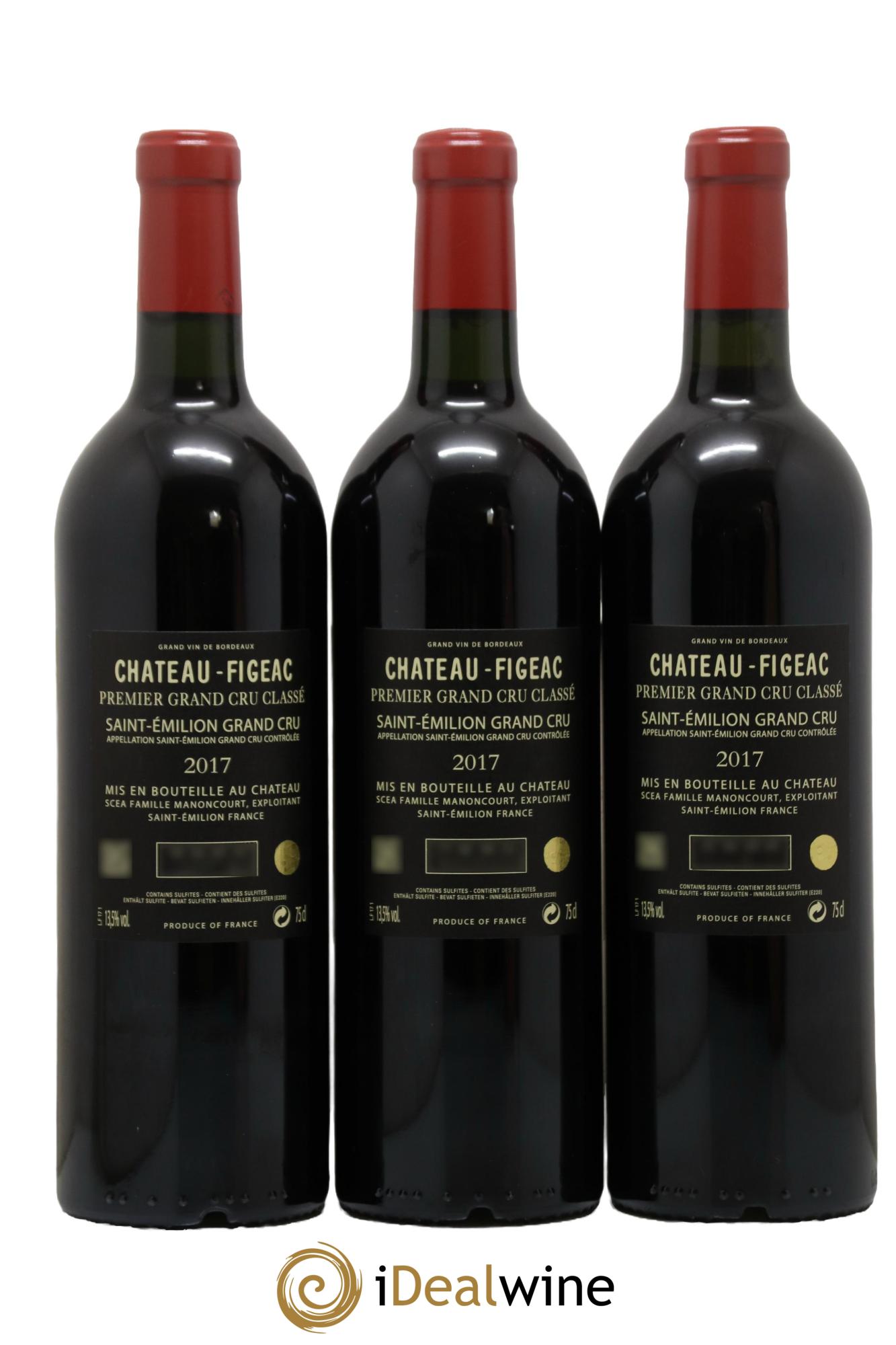Château Figeac 1er Grand Cru Classé A 2017 - Lotto di 3 bottiglie - 1