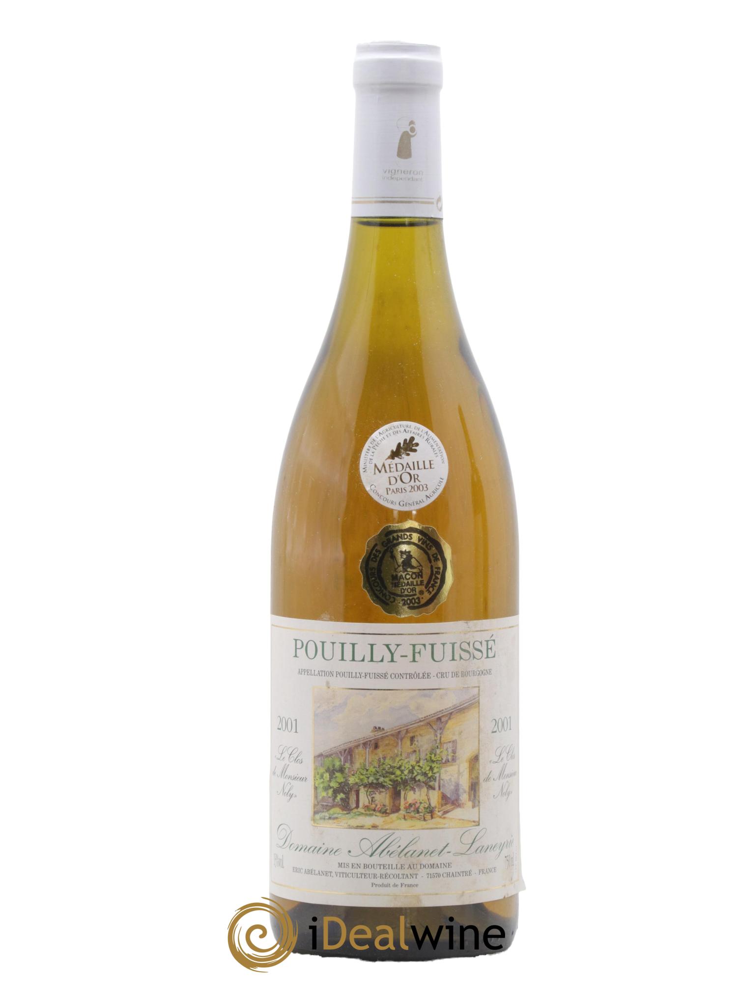 Pouilly-Fuissé Le clos de Monsieur Noly Abelanet Laneyrie 2001 - Lot de 1 bouteille - 0