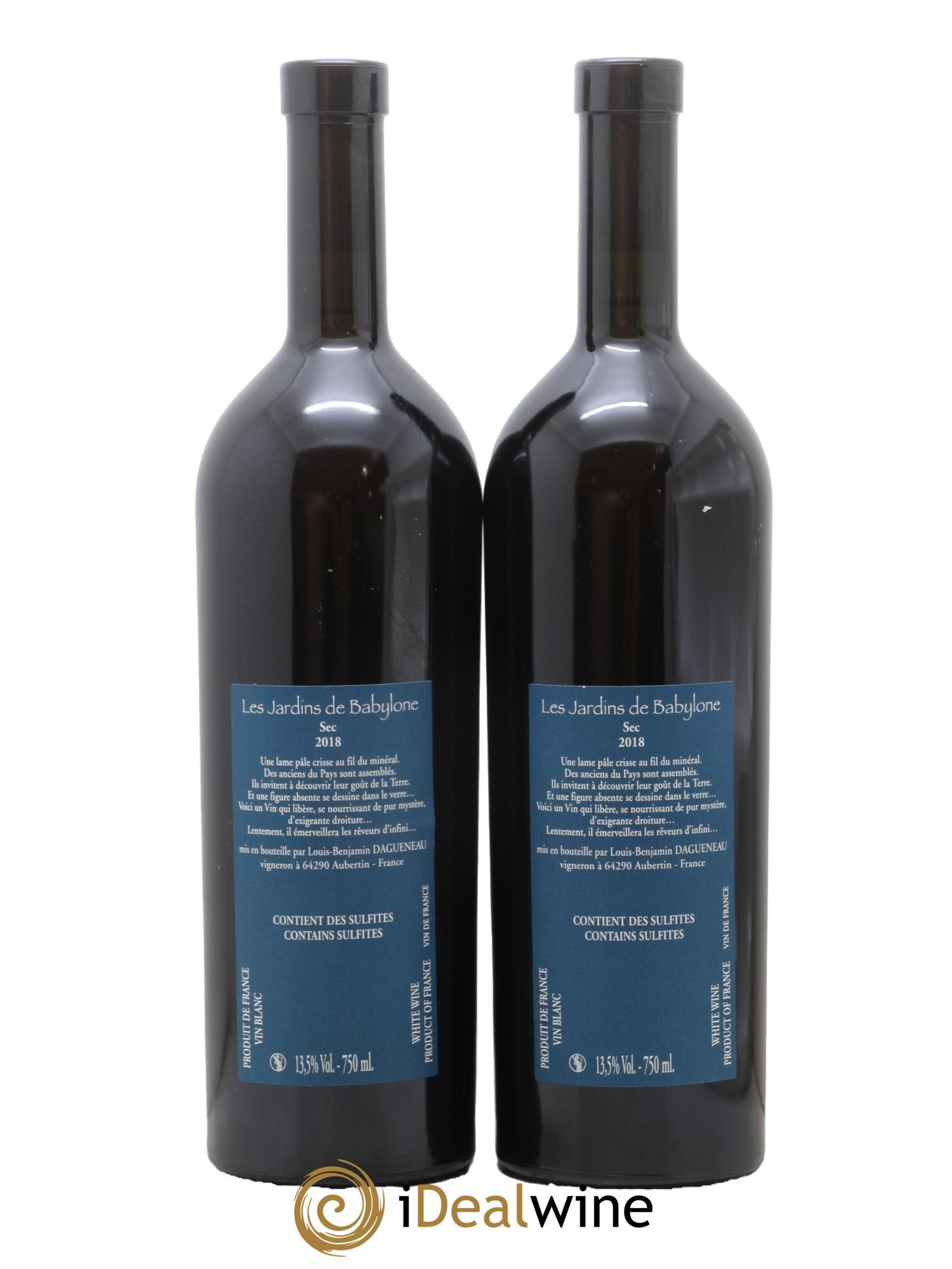 Vin de France(anciennement Jurançon) Les Jardins de Babylone Sec Didier Dagueneau 2018 - Lot de 2 bouteilles - 1