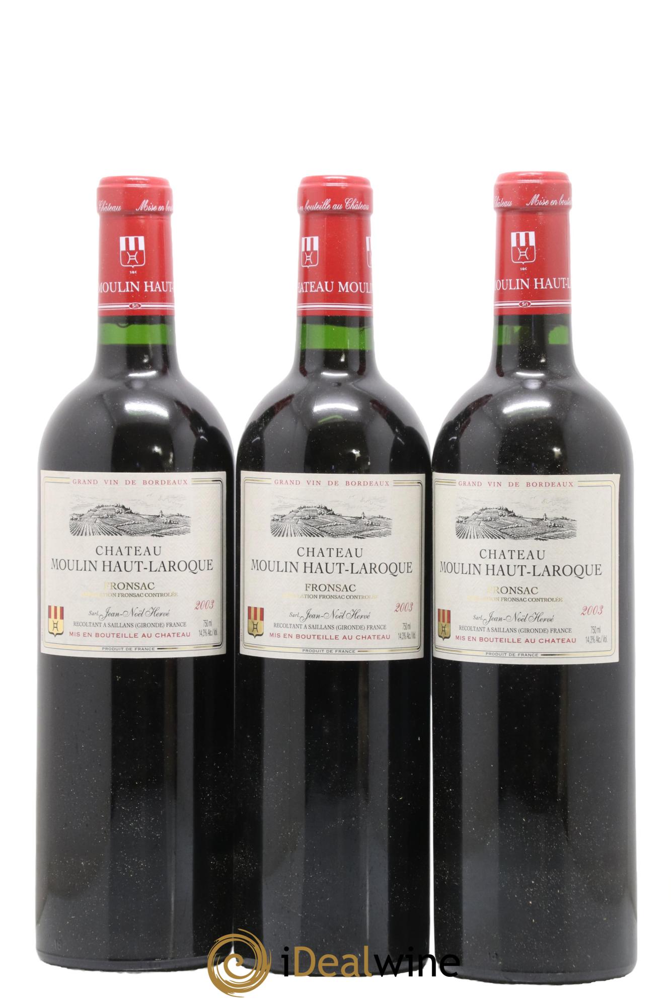 Fronsac Château Moulin Haut Laroque 2003 - Posten von 12 Flaschen - 4