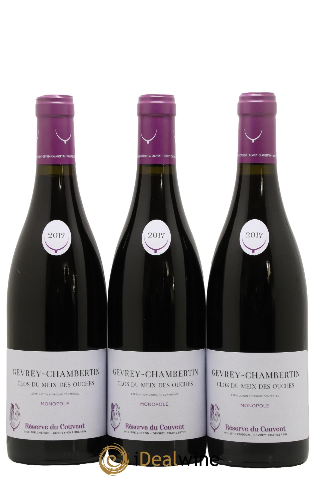 Gevrey-Chambertin Clos Du Meix Des Ouches Monopole Domaine Du Couvent 2017 - Lot de 3 bouteilles - 0