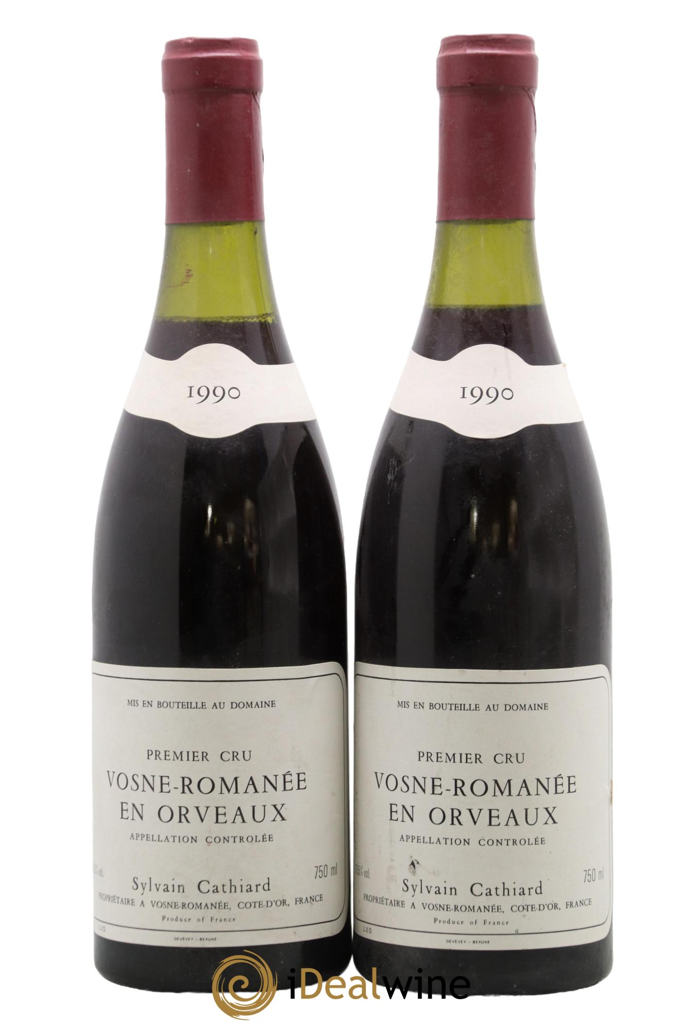 Vosne-Romanée 1er Cru En Orveaux Sylvain Cathiard & Fils 1990 - Lot of 2 bottles - 0