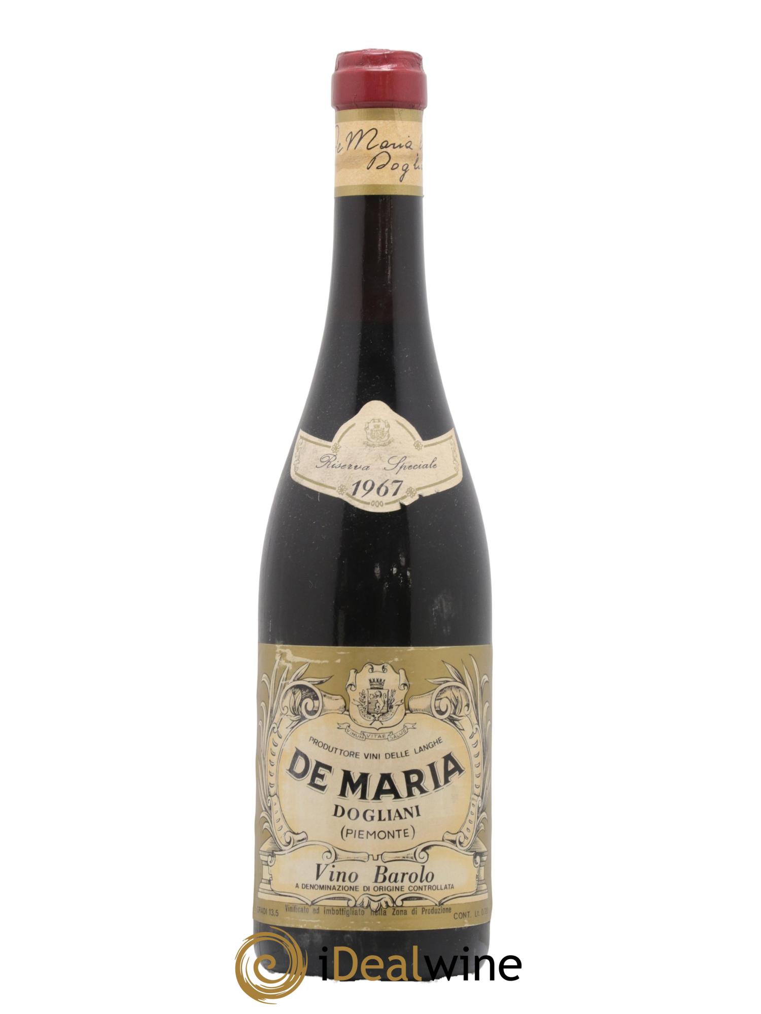 Barolo Riserva speciale de Maria 1967 - Lot of 1 bottle - 0