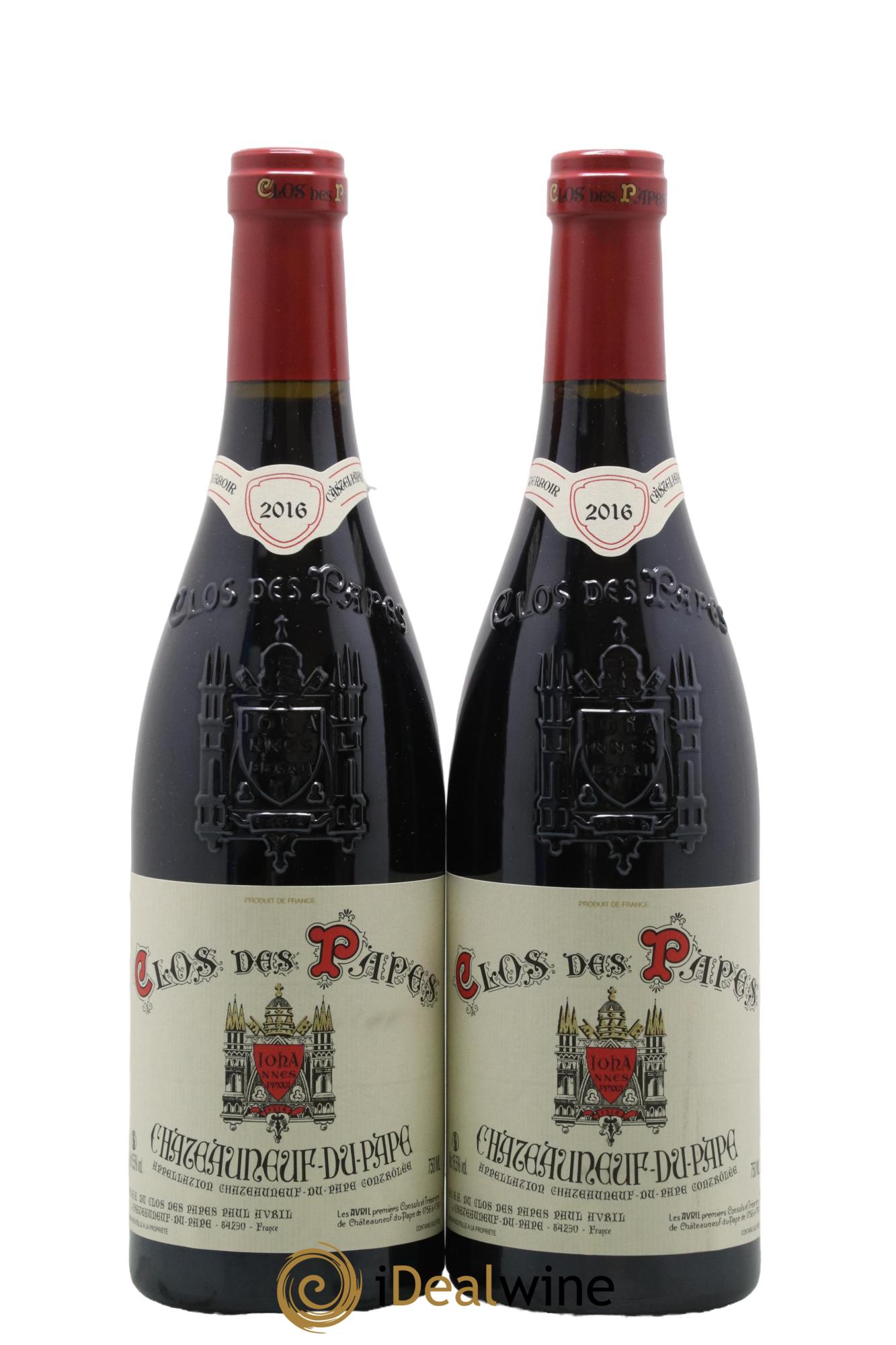 Châteauneuf-du-Pape Clos des Papes - Paul Avril 2016 - Lot de 2 bouteilles - 0