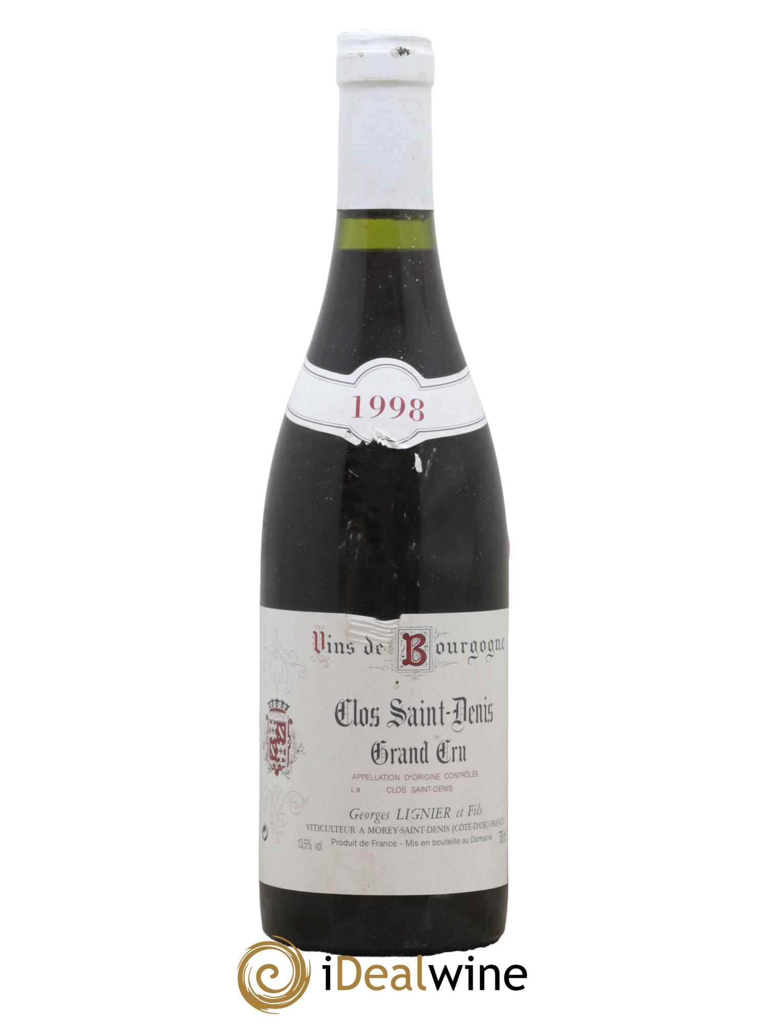 Clos Saint-Denis Grand Cru Georges Lignier (Domaine) 1998 - Lot de 1 bouteille - 0
