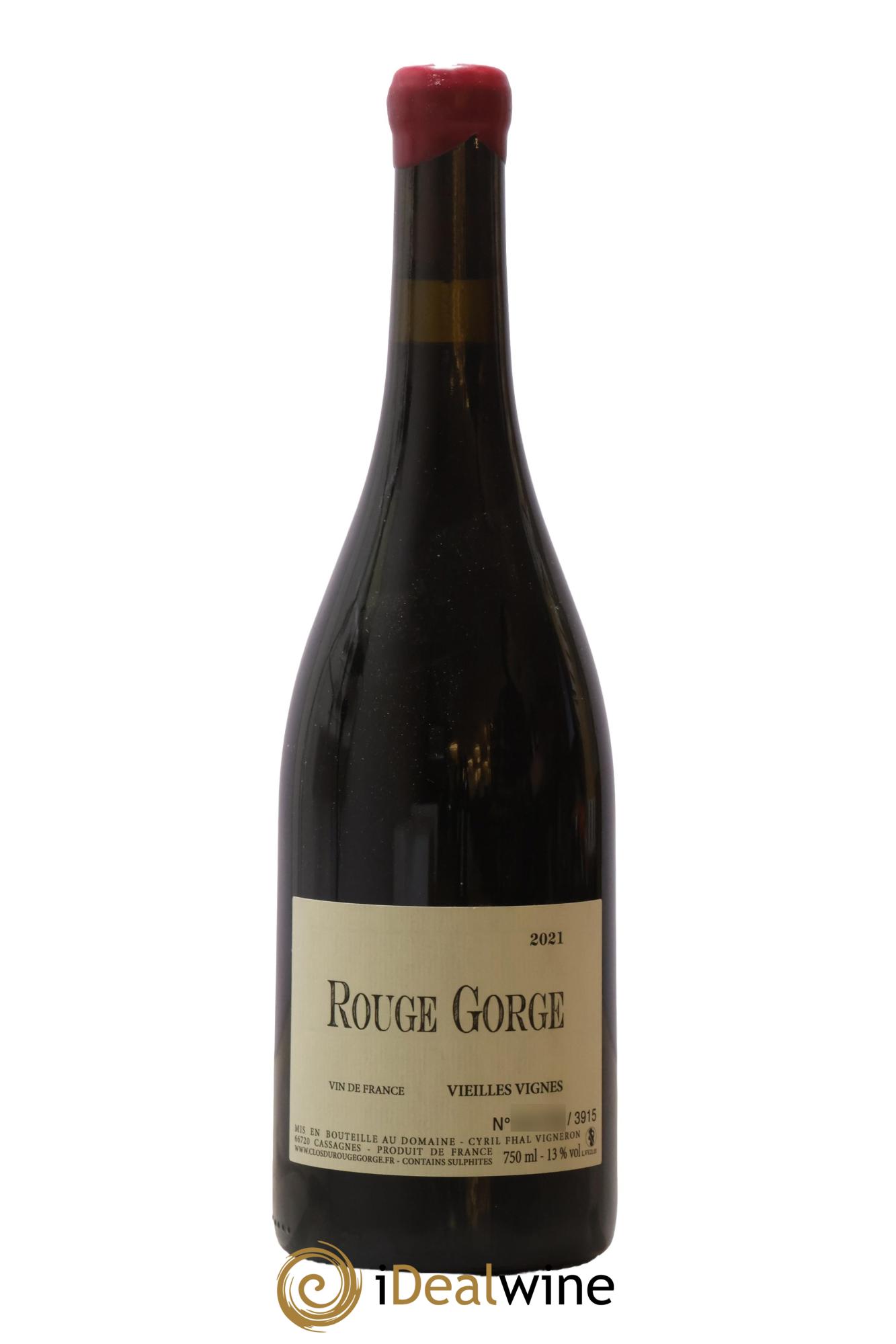 Côtes Catalanes Clos du Rouge Gorge Vieilles Vignes Cyril Fhal 2021 - Lot de 1 bouteille - 0