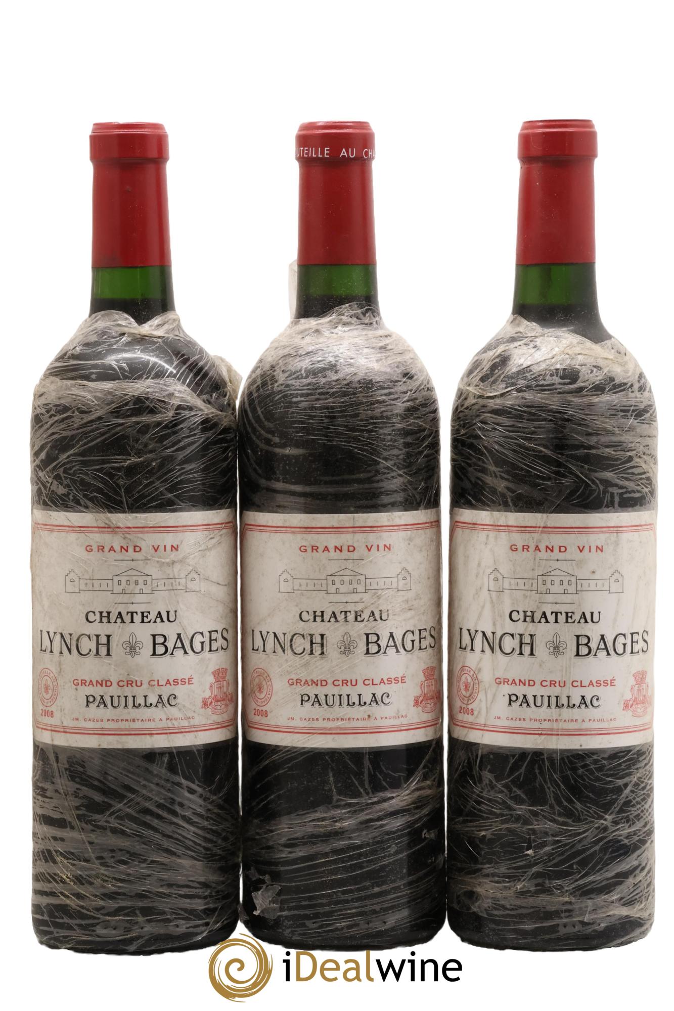 Château Lynch Bages 5ème Grand Cru Classé 2008 - Lot de 3 bouteilles - 0