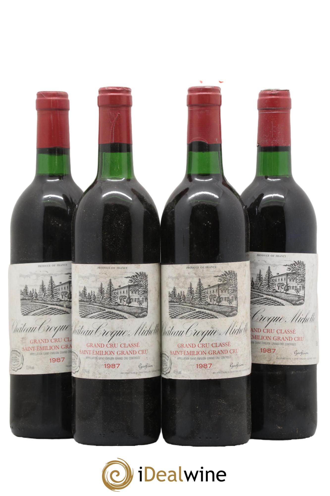 Château Croque Michotte 1987 - Lotto di 4 bottiglie - 0