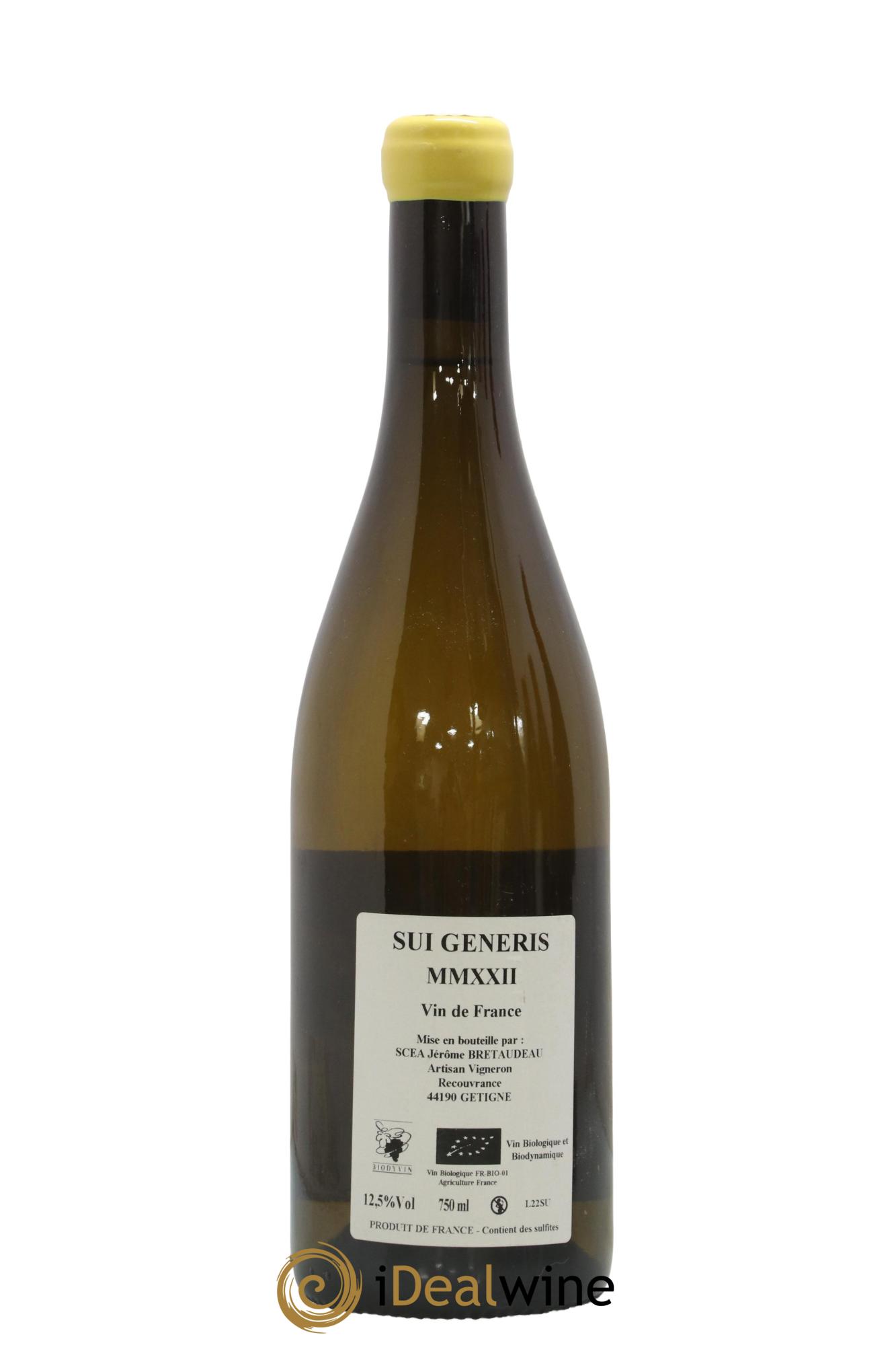 Vin de France Sui Generis Jérôme Bretaudeau 2022 - Lot de 1 bouteille - 1