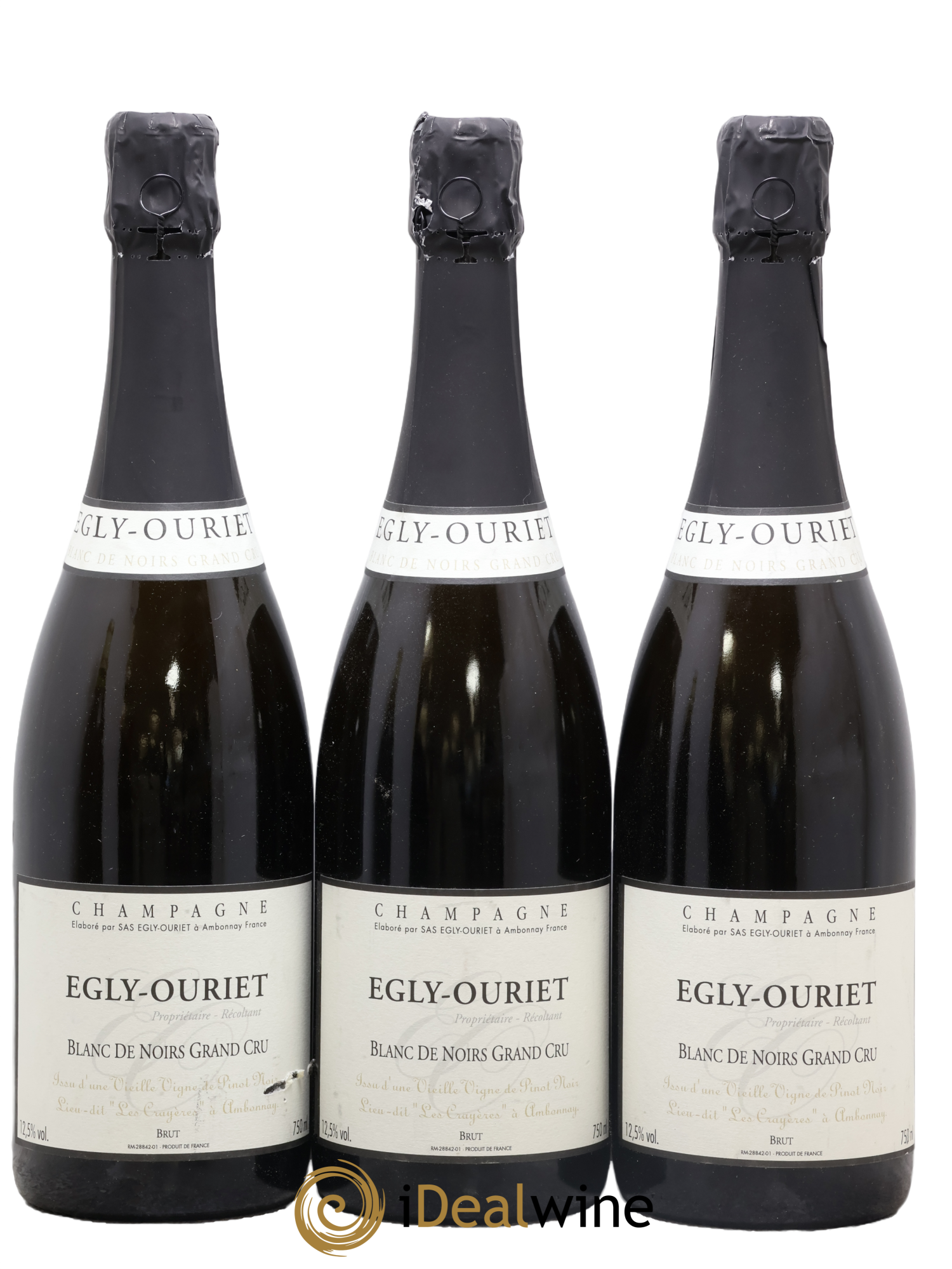 Blanc de Noirs Les Crayères Vieilles vignes Egly-Ouriet - Posten von 3 Flaschen - 0