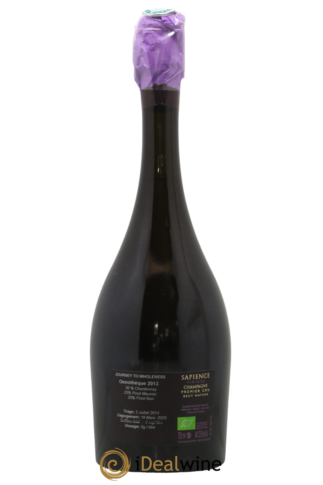 Sapience Oeno 1er Cru Brut Nature Marguet 2013 - Lot of 1 bottle - 1