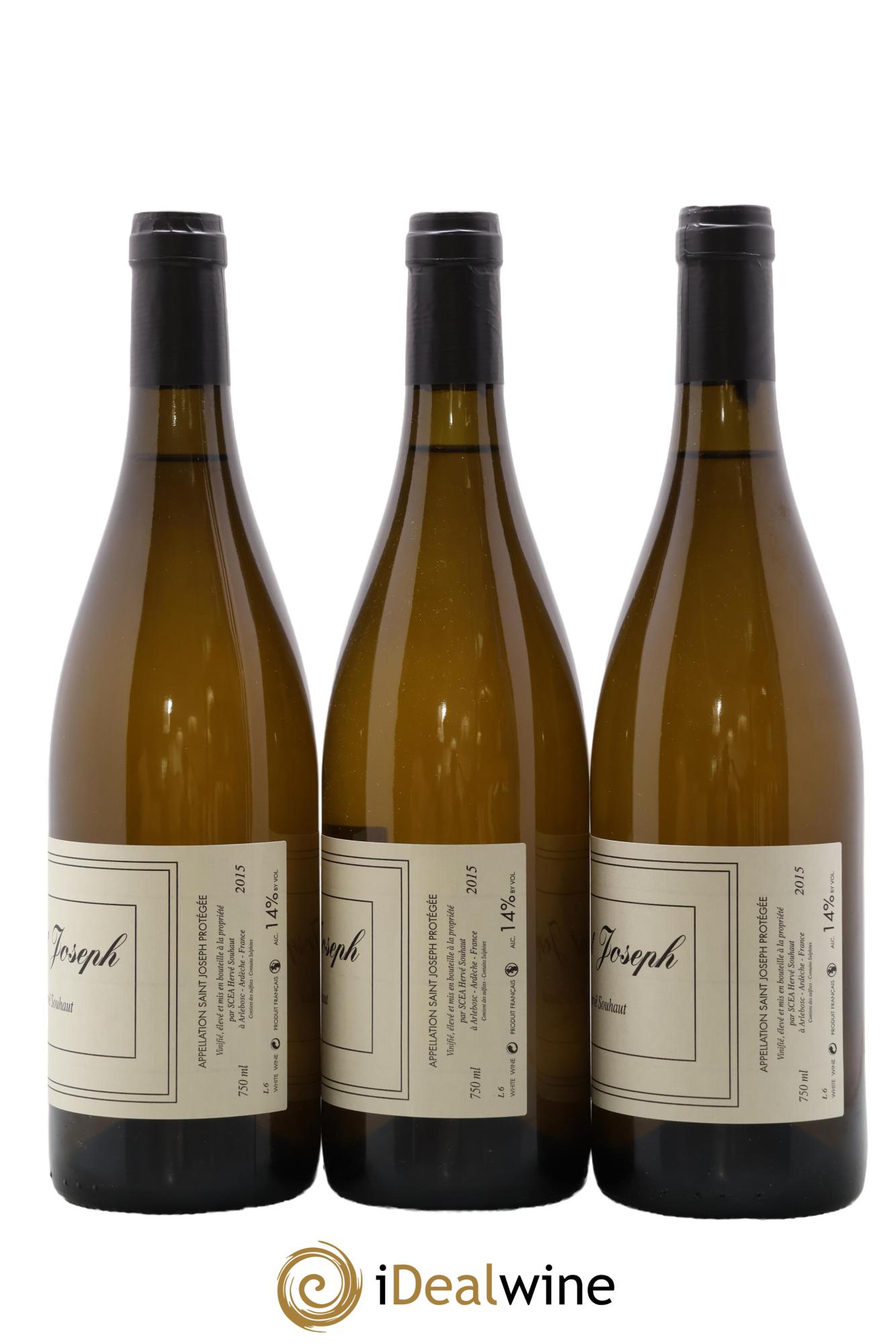 Saint-Joseph Hervé Souhaut 2015 - Lot of 3 bottles - 1