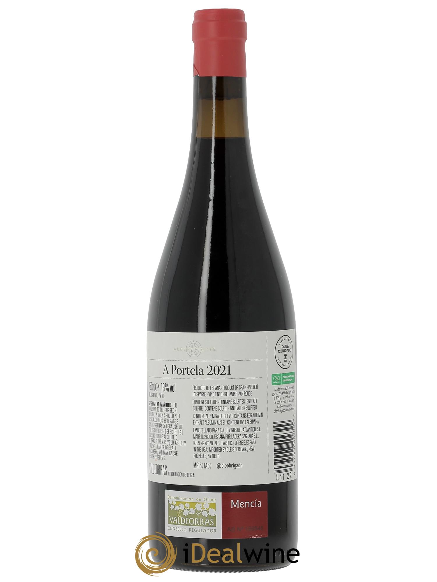 Valdeorras DO A Portela Alberto Orte  2021 - Lot de 1 bouteille - 1