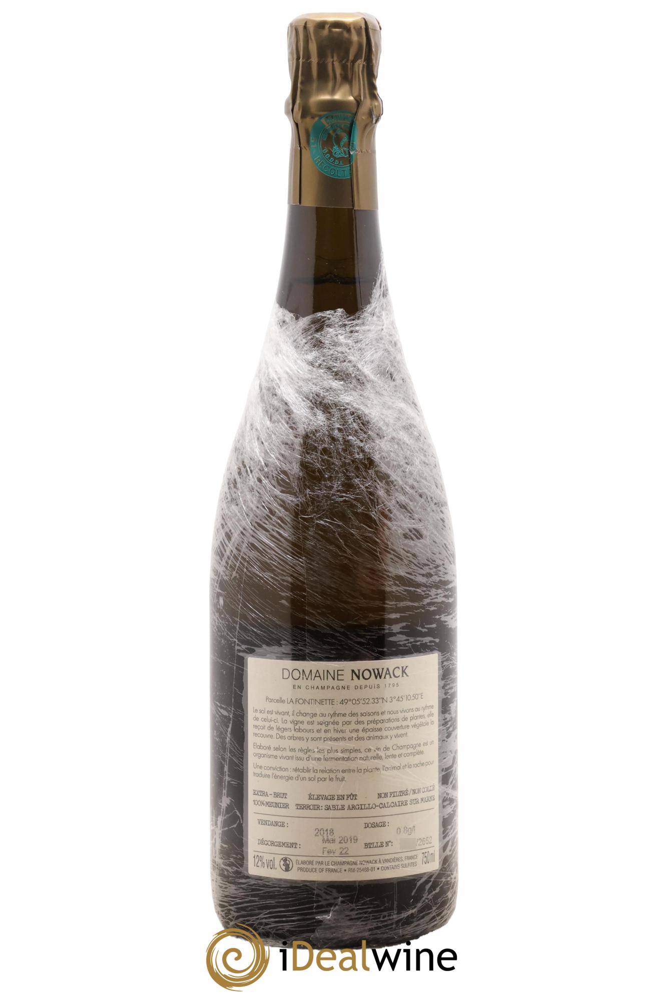 Extra-Brut La Fontinette Nowack 2018 - Lot de 1 bouteille - 1