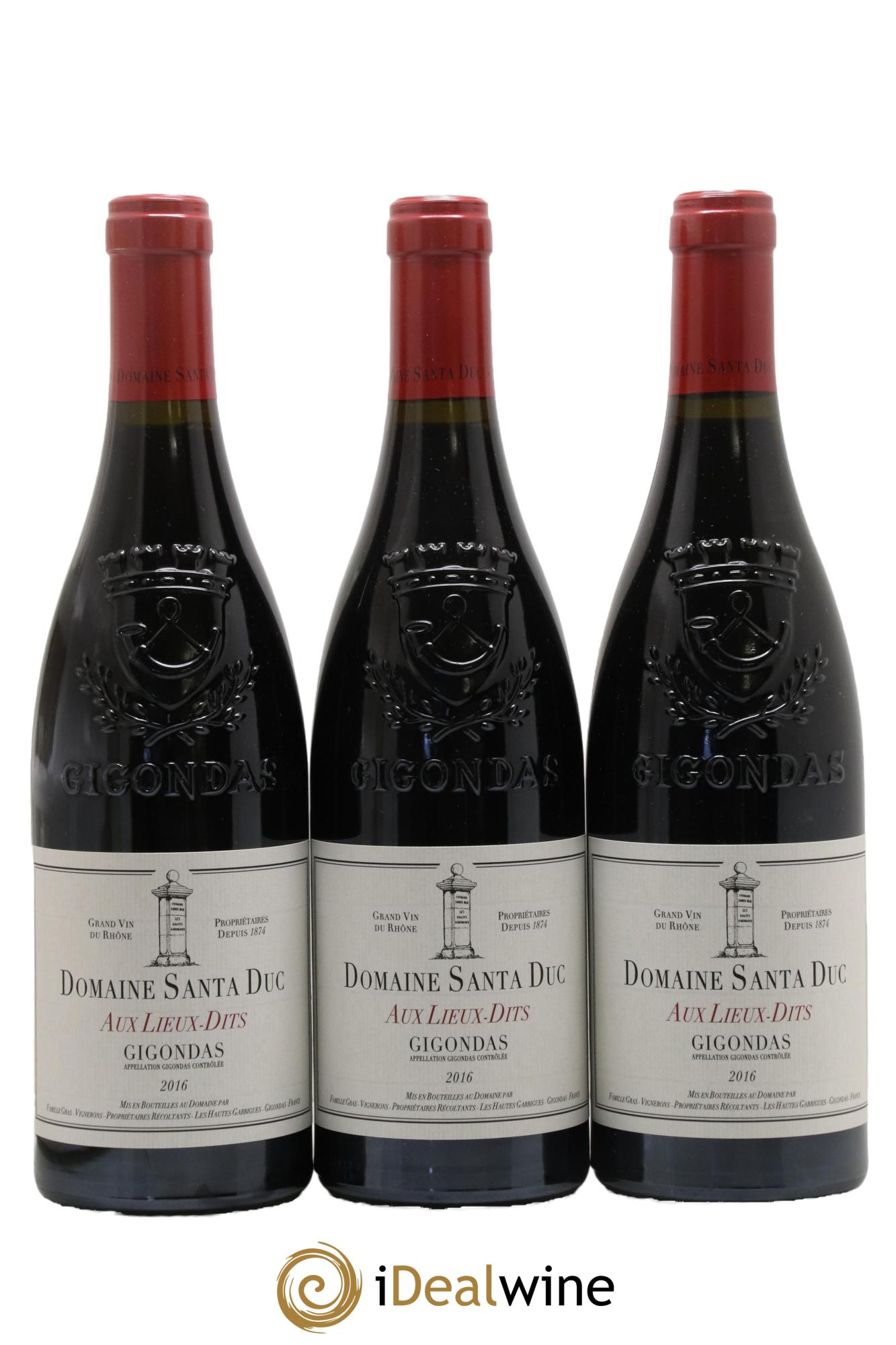 Gigondas Santa Duc (Domaine)  Aux Lieux dits Famille Gras 2016 - Lot de 3 bouteilles - 0