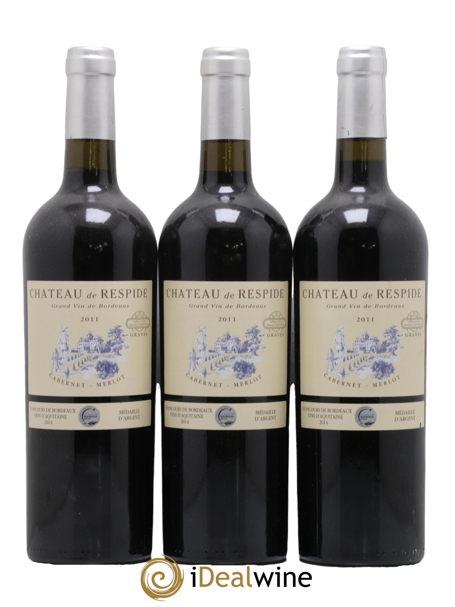 Graves Chateau de Respide Cabernet Merlot 2011 - Lot de 3 bouteilles - 0