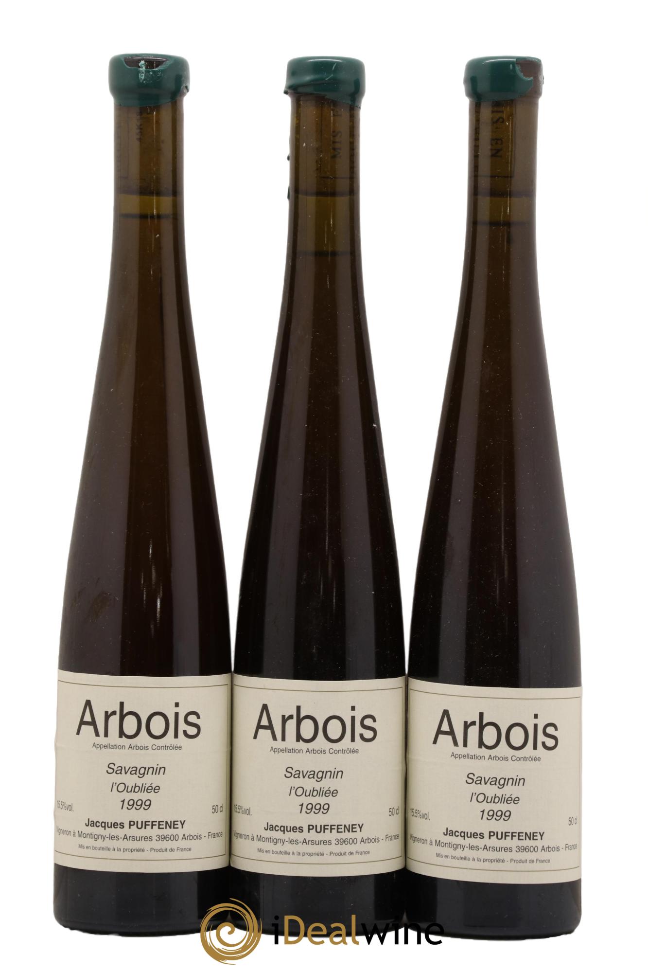 Arbois Savagnin L'Oubliée (50cl) Jacques Puffeney 1999 - Lot de 3 format 50cls - 0