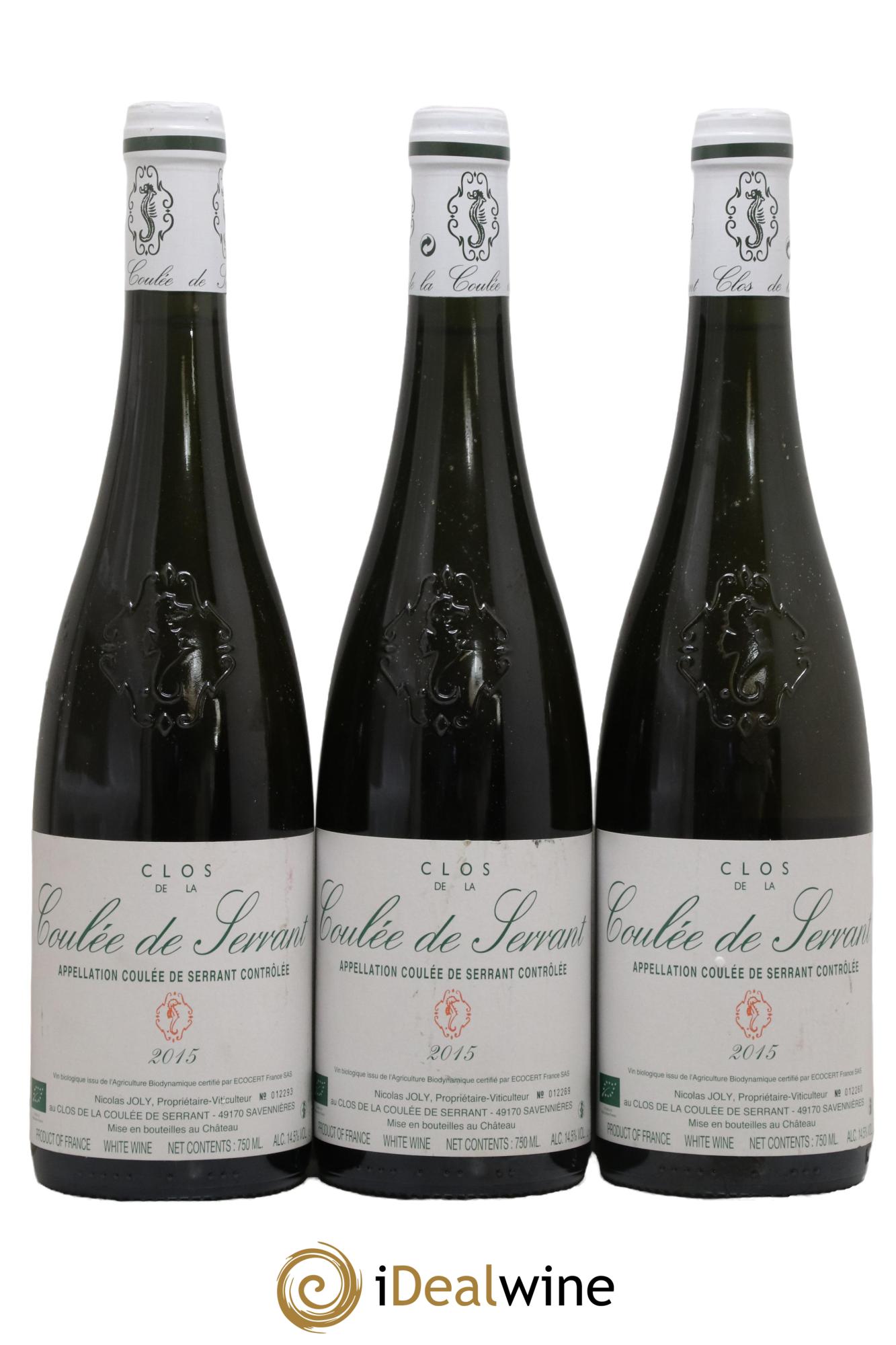 Savennières Clos de la Coulée de Serrant Vignobles de la Coulée de Serrant - Nicolas Joly 2015 - Lot de 3 bouteilles - 0