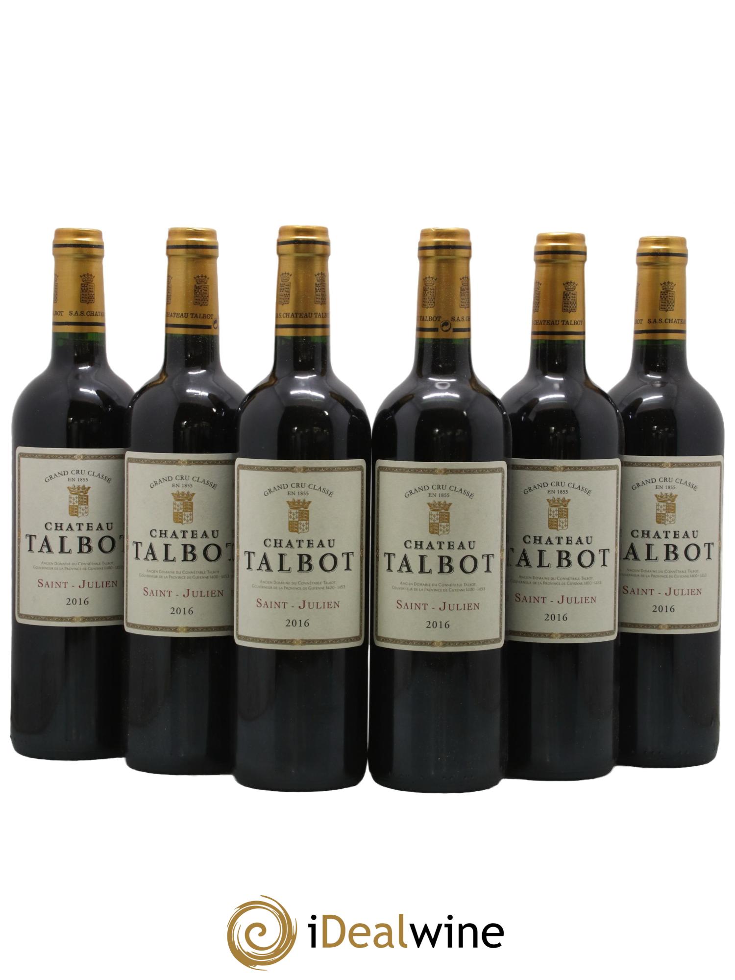 Château Talbot 4ème Grand Cru Classé 2016 - Lot de 6 bouteilles - 0
