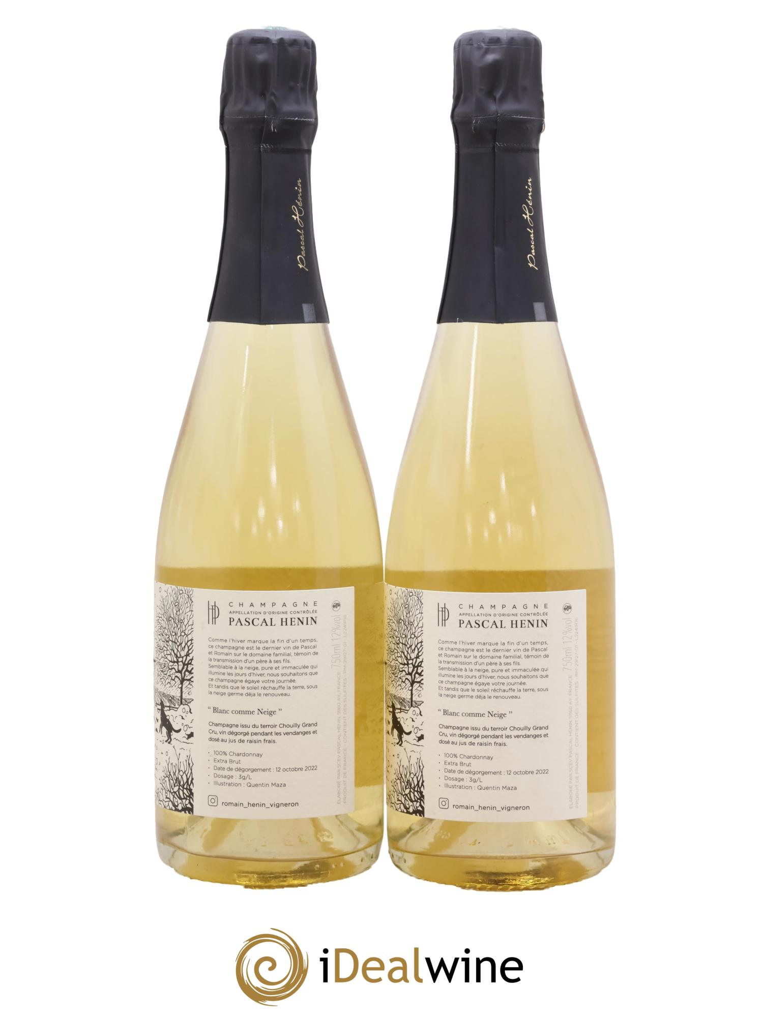 Blanc Comme Neige Pascal Henin - Romain Henin - Posten von 2 Flaschen - 1