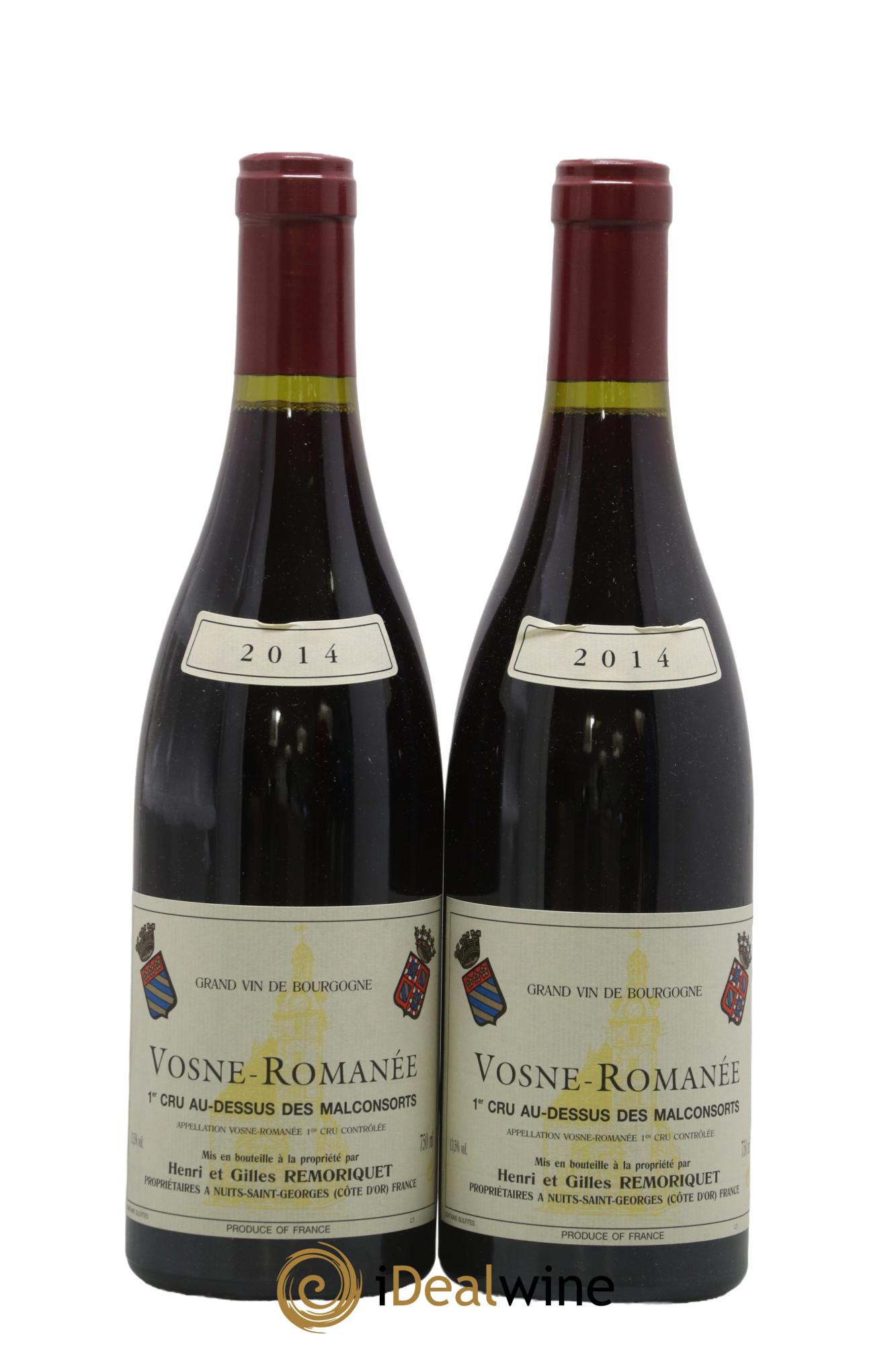 Vosne-Romanée 1er Cru Au Dessus des Malconsorts Gilles Remoriquet 2014 - Lot of 2 bottles - 0