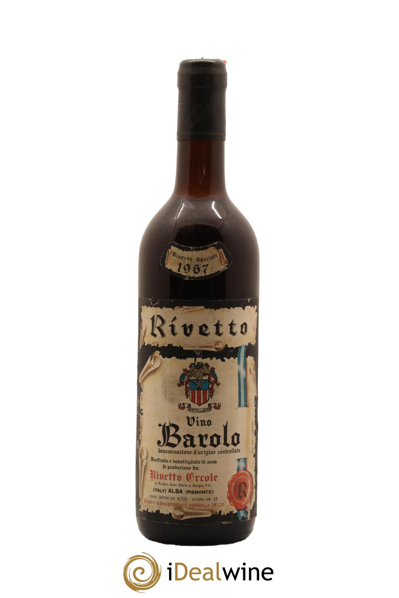 Barolo Riserva speciale Rivetto Ercole 1967 - Lot of 1 bottle - 0