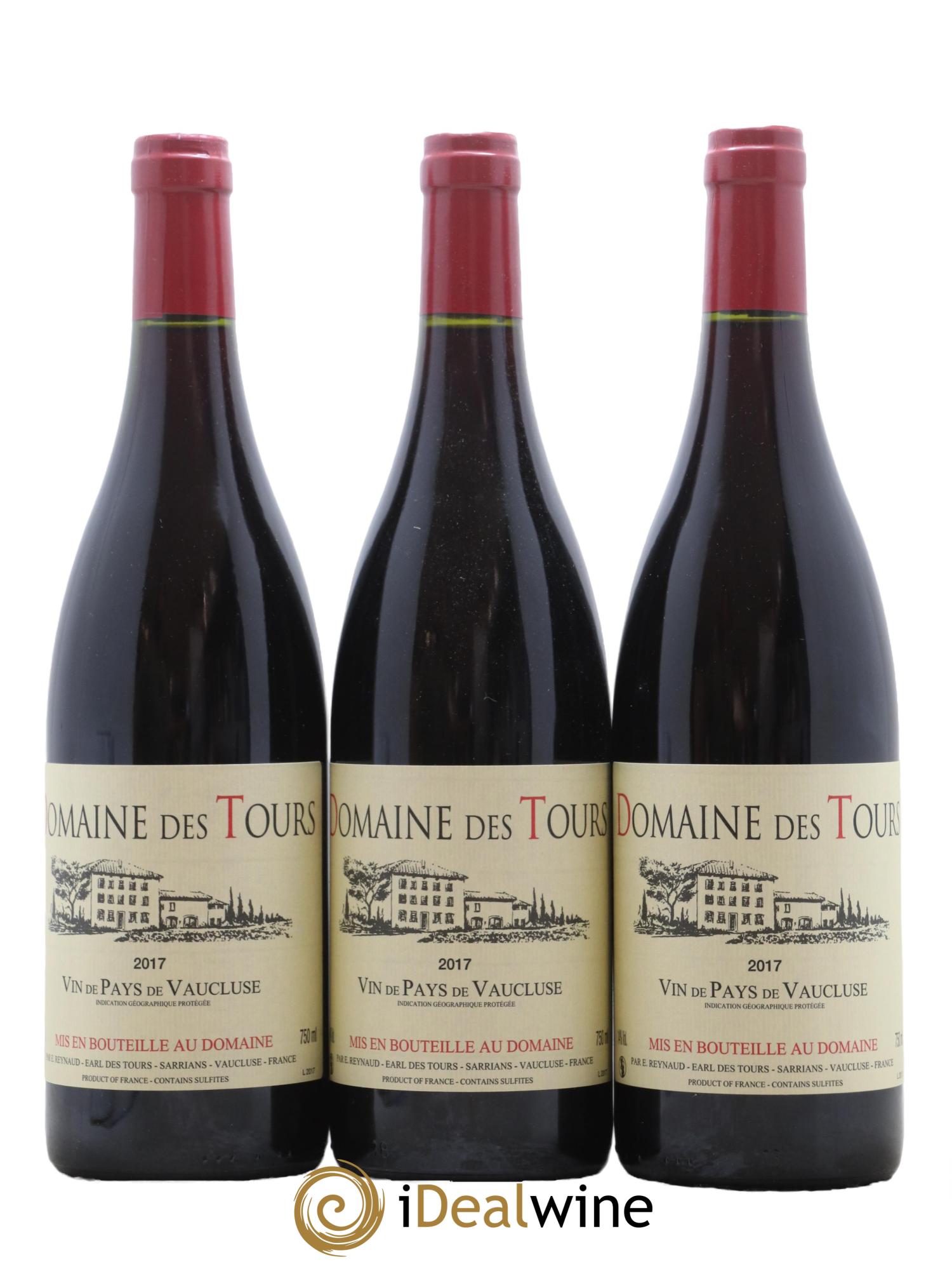 Vaucluse (Vin de Pays de Vaucluse) Domaine des Tours Emmanuel Reynaud 2017 - Lot de 3 bouteilles - 0