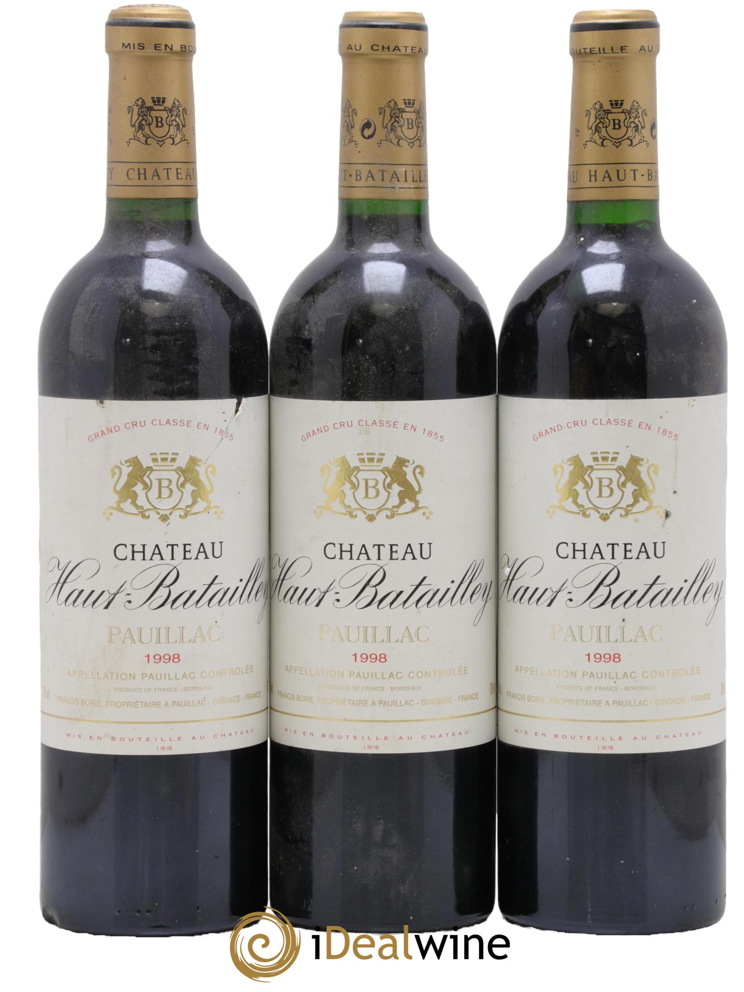 Château Haut Batailley 5ème Grand Cru Classé 1998 - Lot of 3 bottles - 0