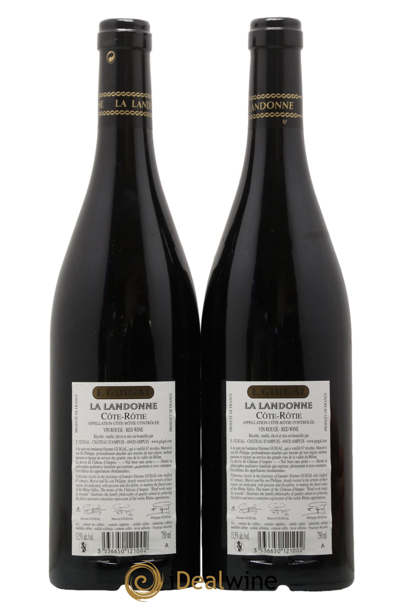 Côte-Rôtie La Landonne Guigal 2013 - Lot of 2 bottles - 1