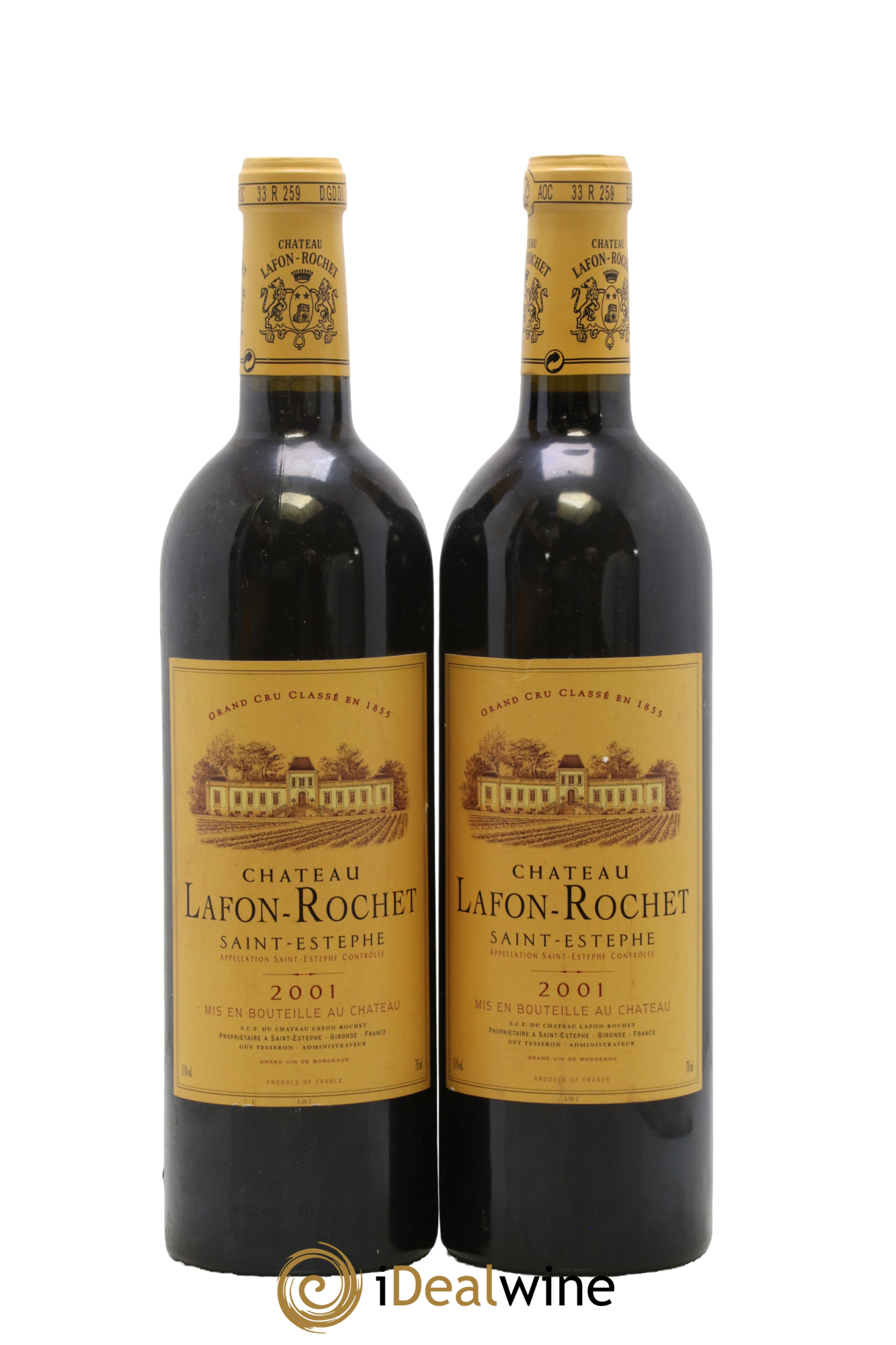 Château Lafon Rochet 4ème Grand Cru Classé 2001 - Lot de 2 bouteilles - 0