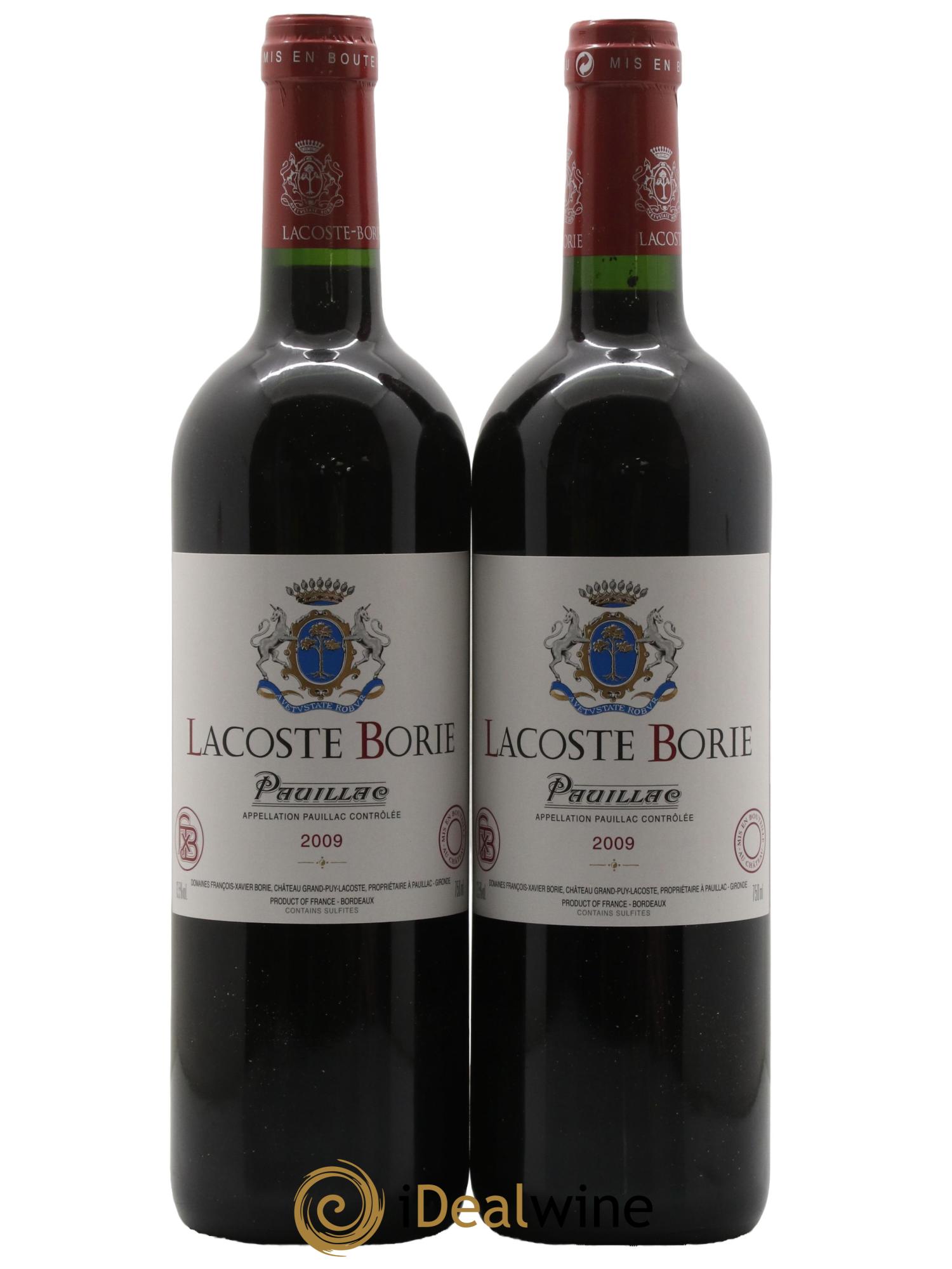 Lacoste Borie 2009 - Posten von 2 Flaschen - 0