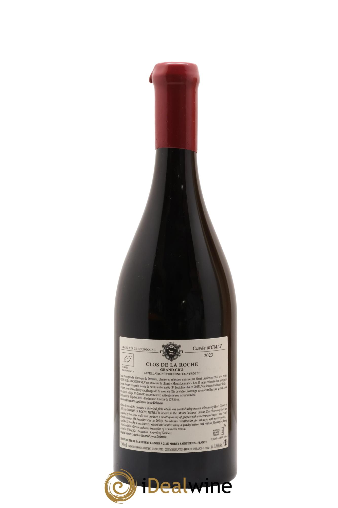 Clos de la Roche Grand Cru MCMLV Hubert Lignier (Domaine) 2023 - Lot de 1 bouteille - 2