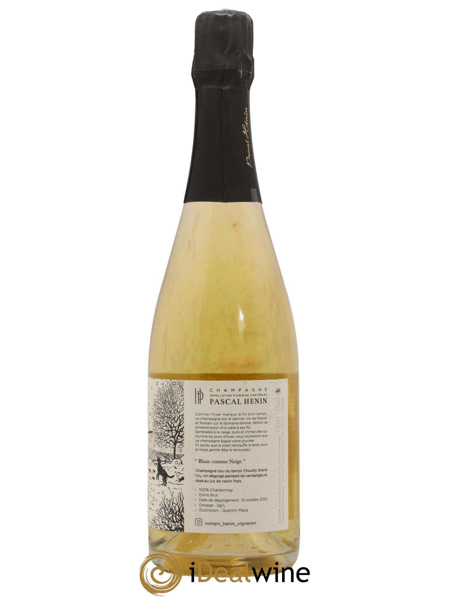 Blanc Comme Neige Pascal Henin - Romain Henin - Lot de 1 bouteille - 1