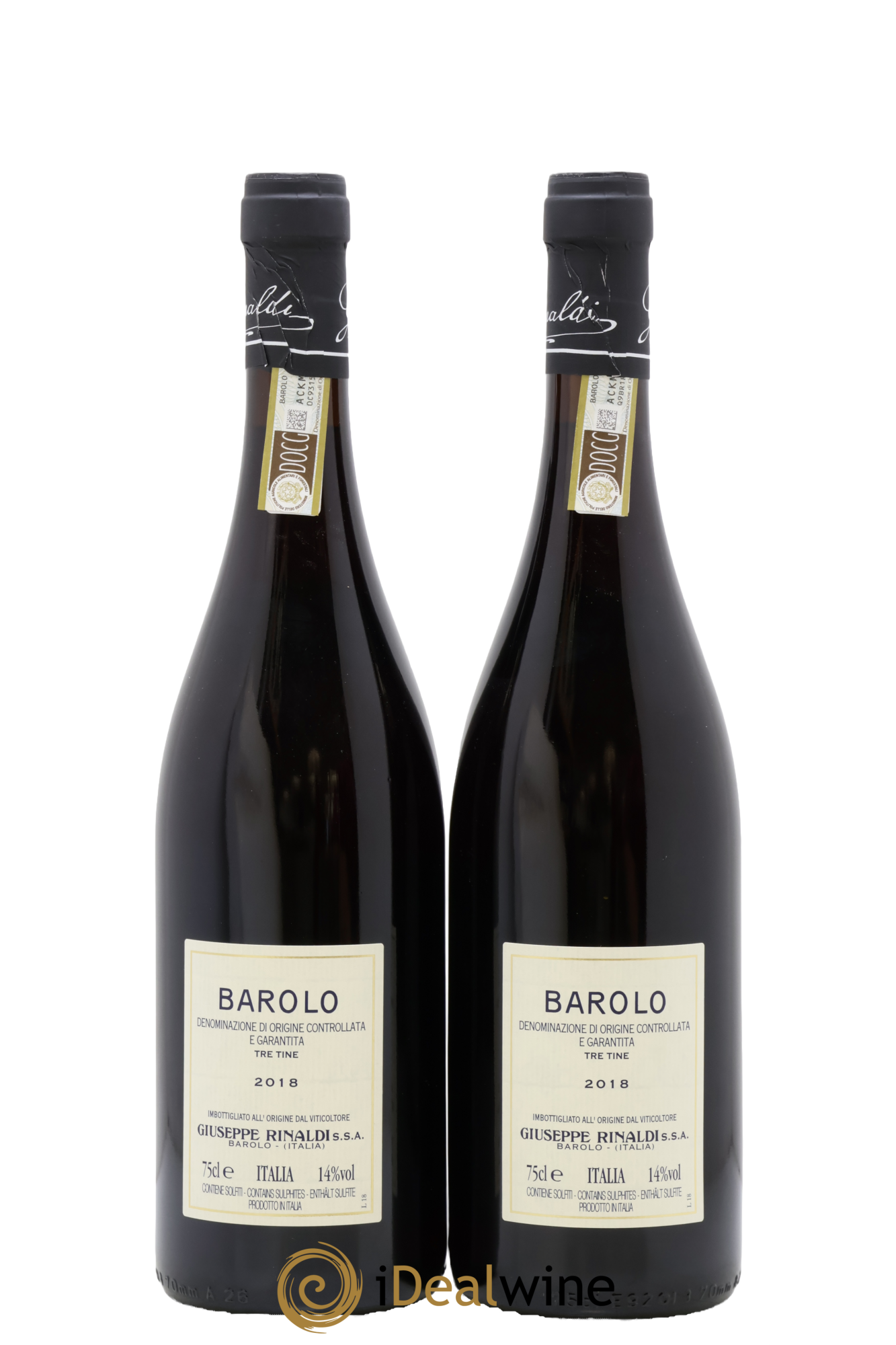 Barolo DOCG Tre Tine Giuseppe Rinaldi 2018 - Lot de 2 bouteilles - 1