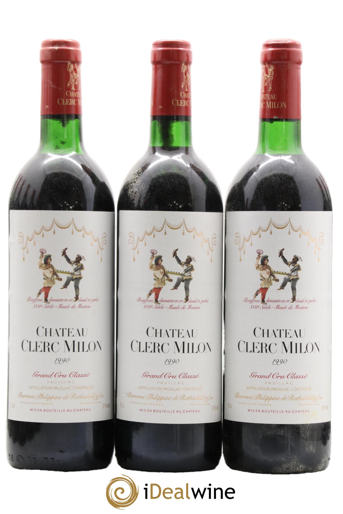 Château Clerc Milon 5ème Grand Cru Classé 1990 - Lot de 12 bouteilles - 1